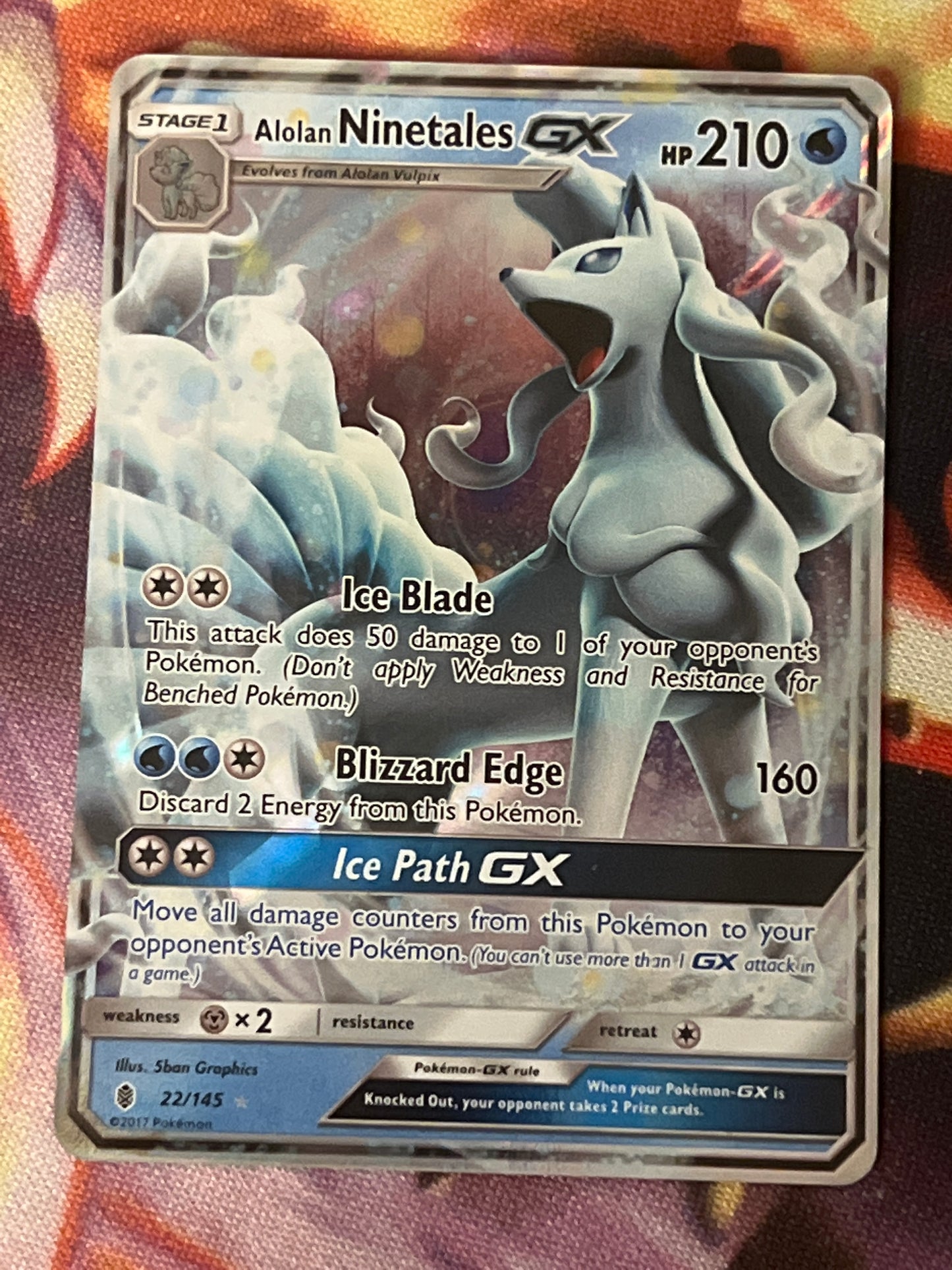 2017 Pokemon Alolan Ninetales GX - Ultra Rare -  Holo - #22