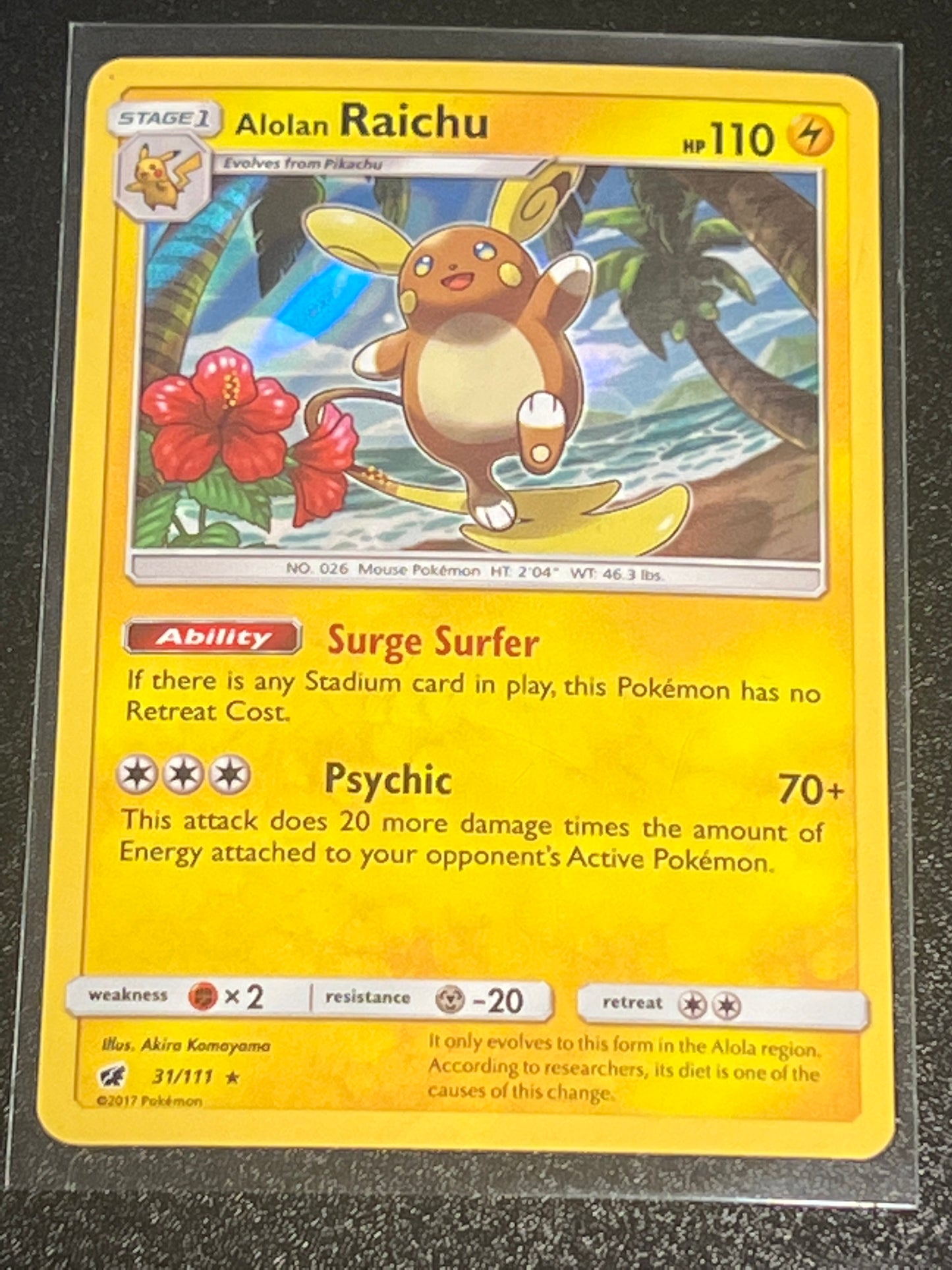 2017 Pokemon ALOLAN RAICHU - Holo - #37