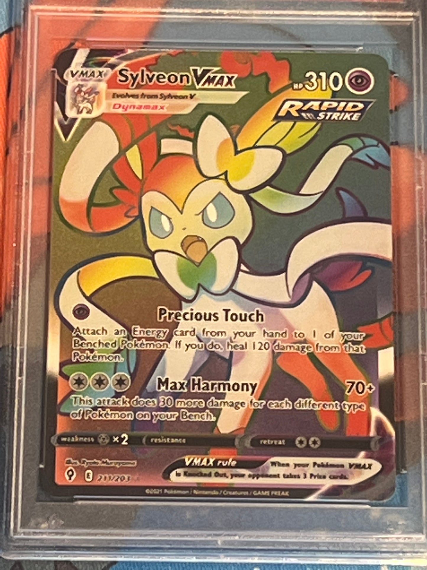 2021 Pokemon Sylveon VMAX - Secret Rare - Graded PSA 9 - #211