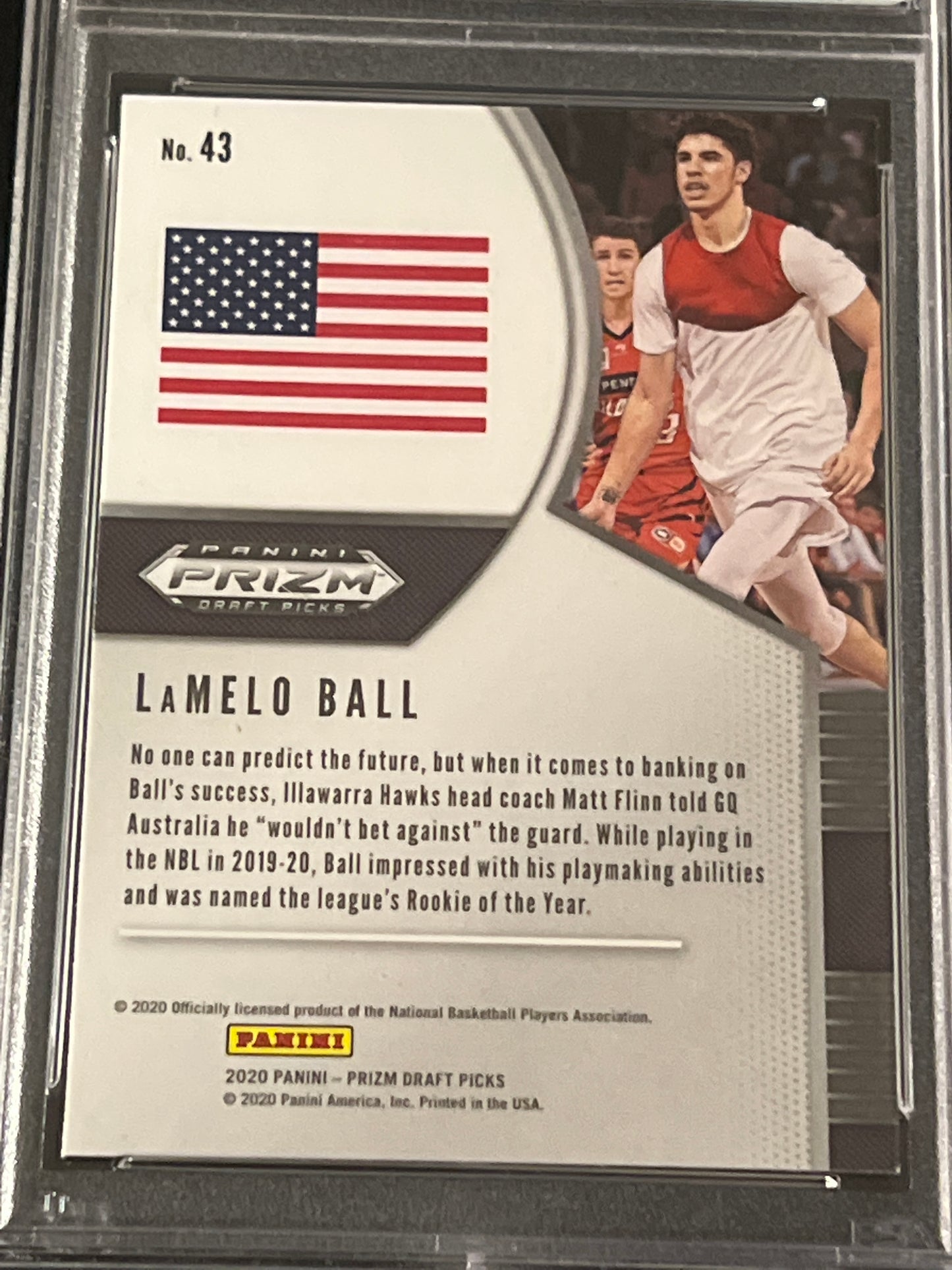 2020 Panini Prizm - LAMELO BALL - RC- #43 - PSA 10