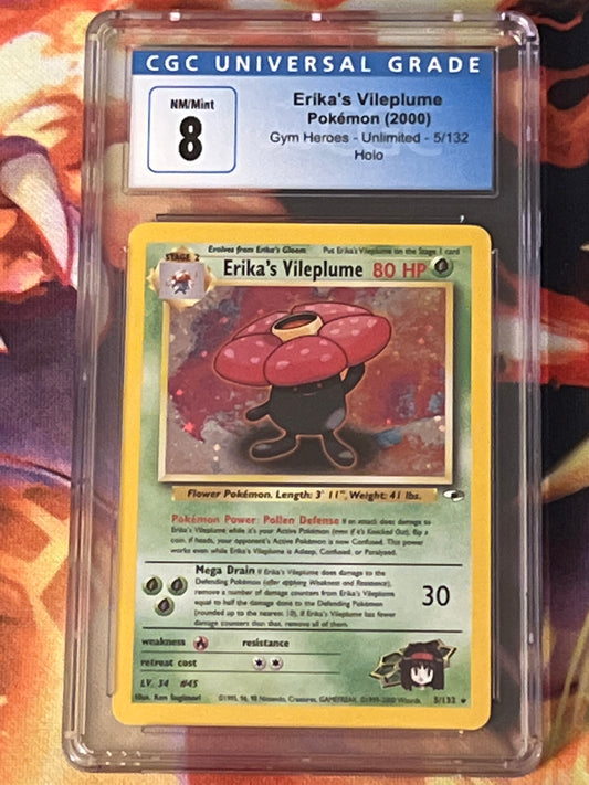 1999-2000 Pokemon Erika's Vileplume - Holo - Graded CGC 8 - #5