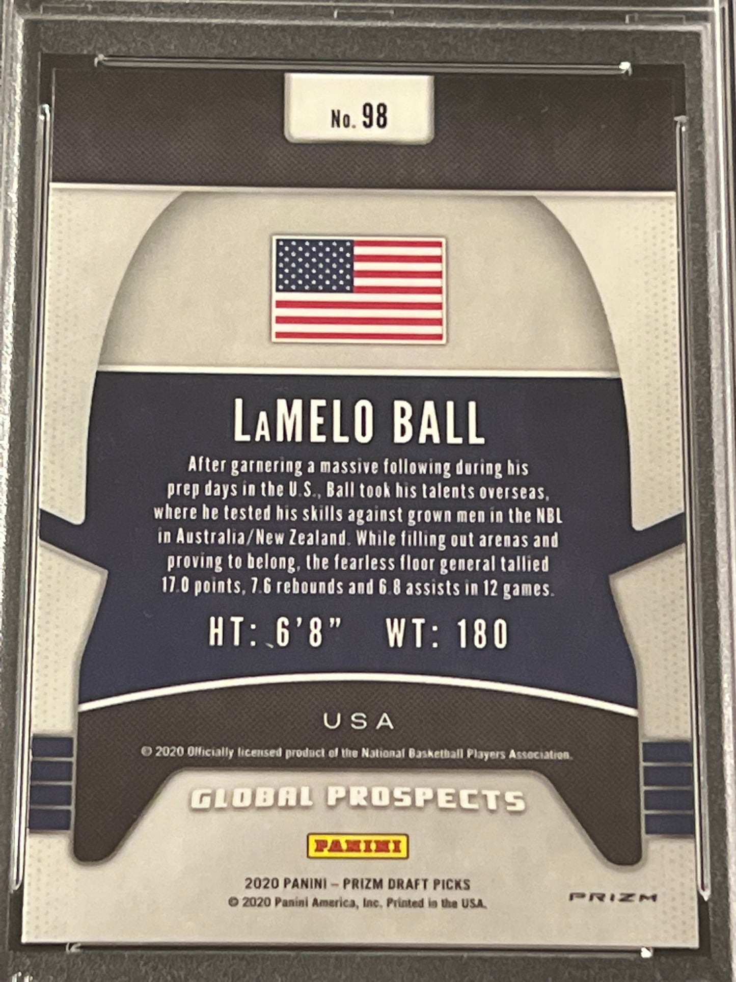 2020 Panini Prizm - LAMELO BALL - RC- #98 - PSA 10