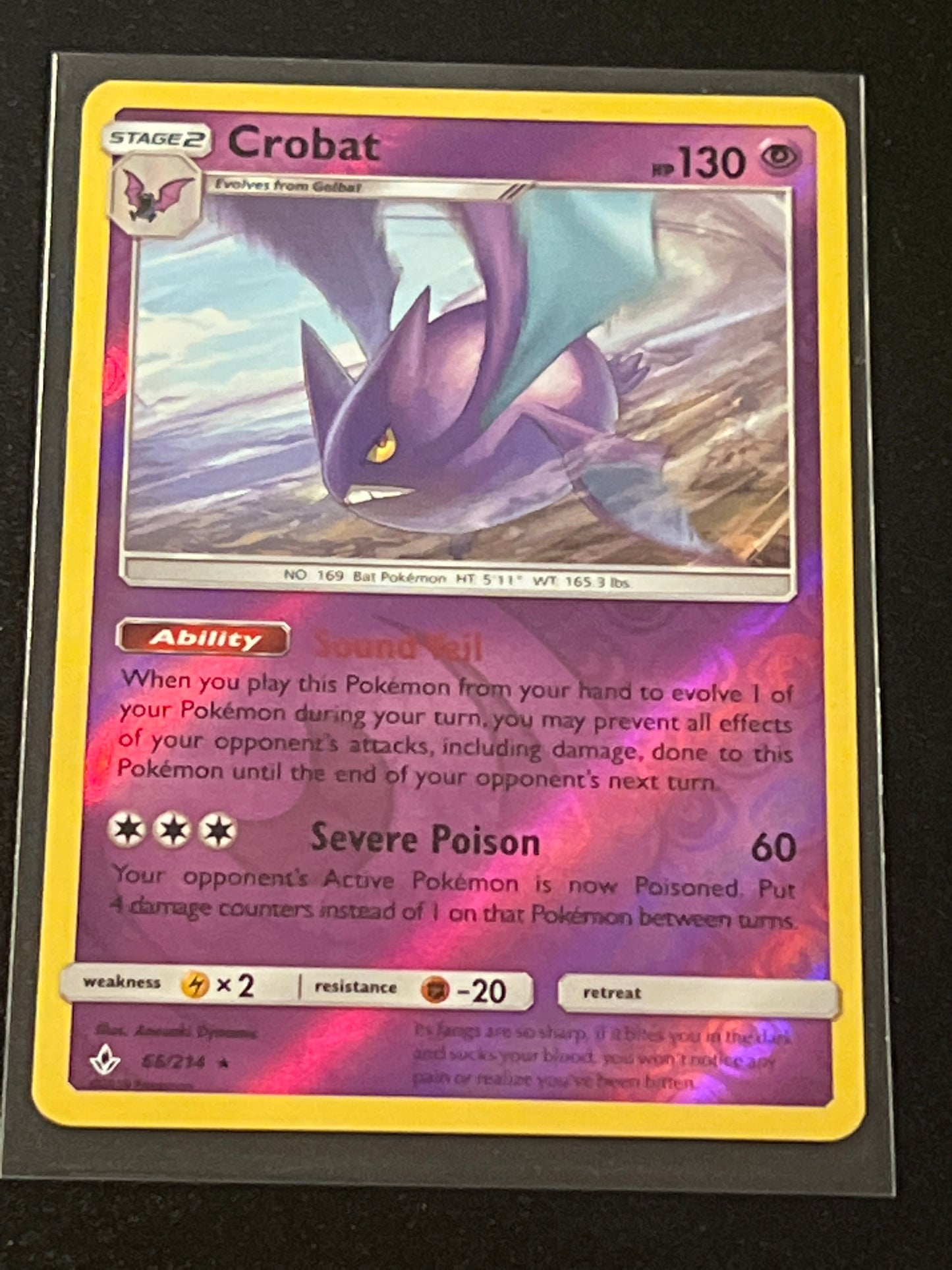 2019 Pokemon CROBAT -  Reverse Holo - #66