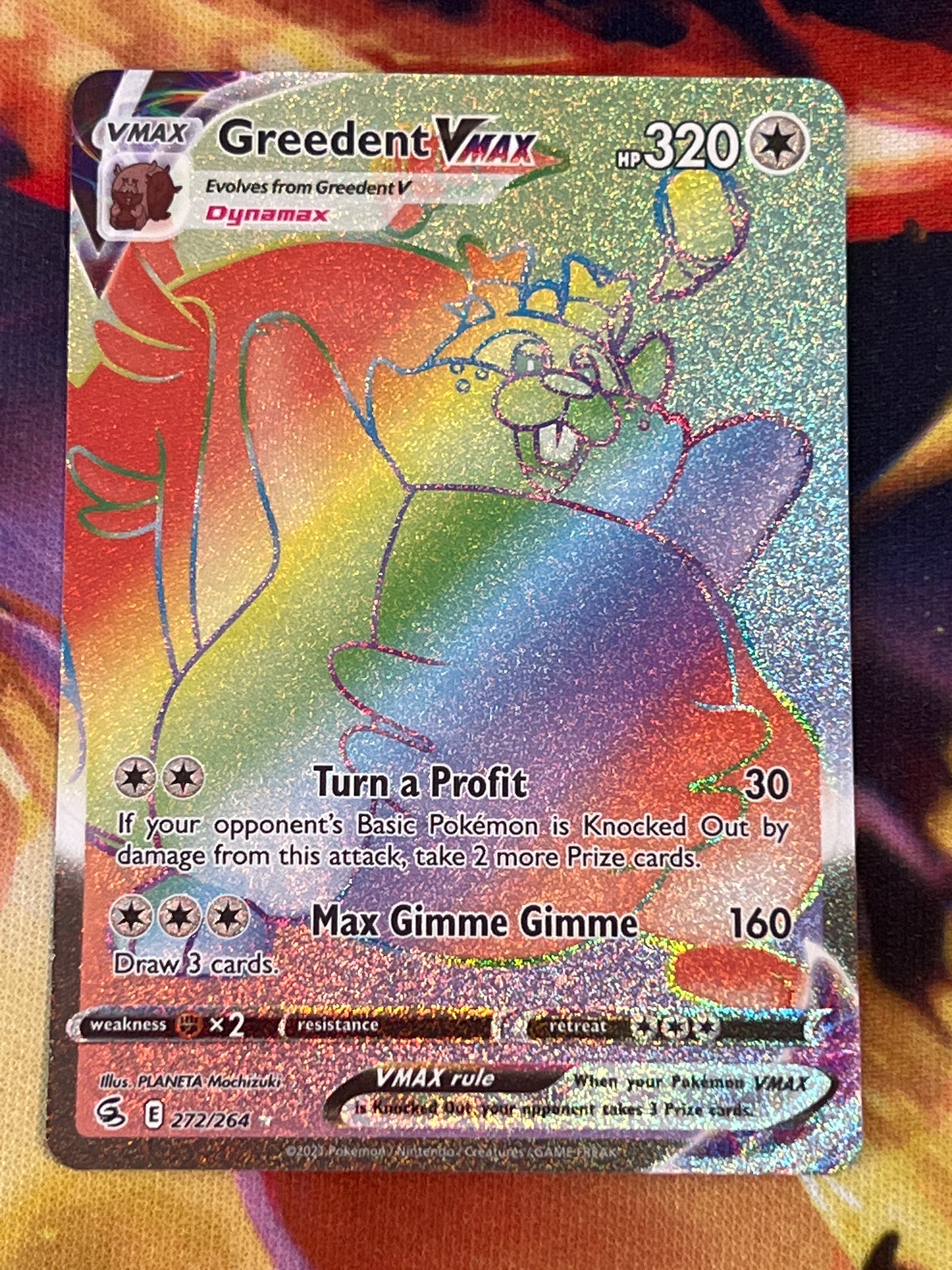 2021 Pokemon Greedent Vmax - Rainbow Secret Rare - Holo - #272