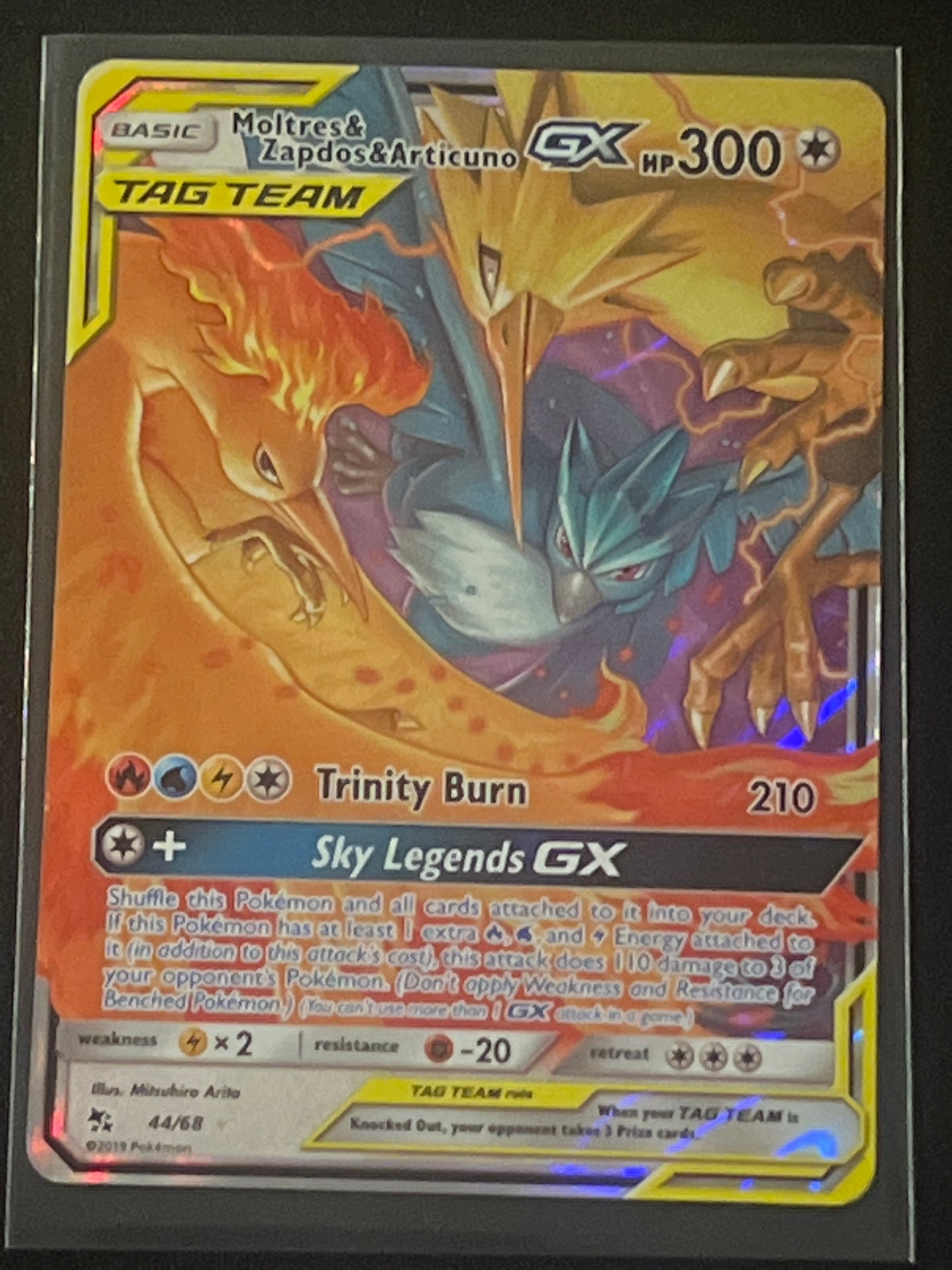 2019 Pokemon MOLTRES & ZAPDOS & ARTICUNO GX - Holo - #44