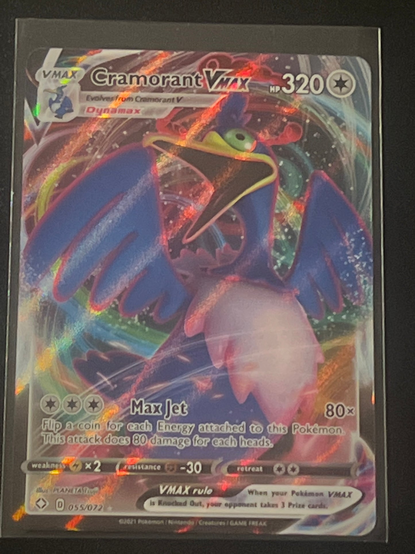 2021 Pokemon CRAMORANT VMAX - Holo - #55