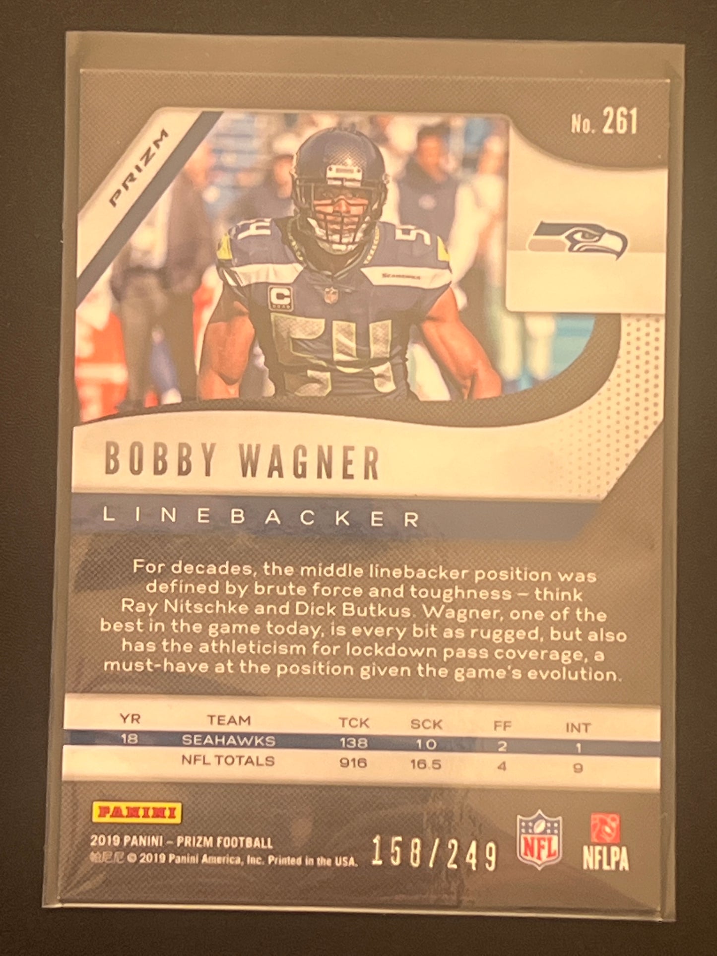 2019 Panini Prizm BOBBY WAGNER 158/249 #261