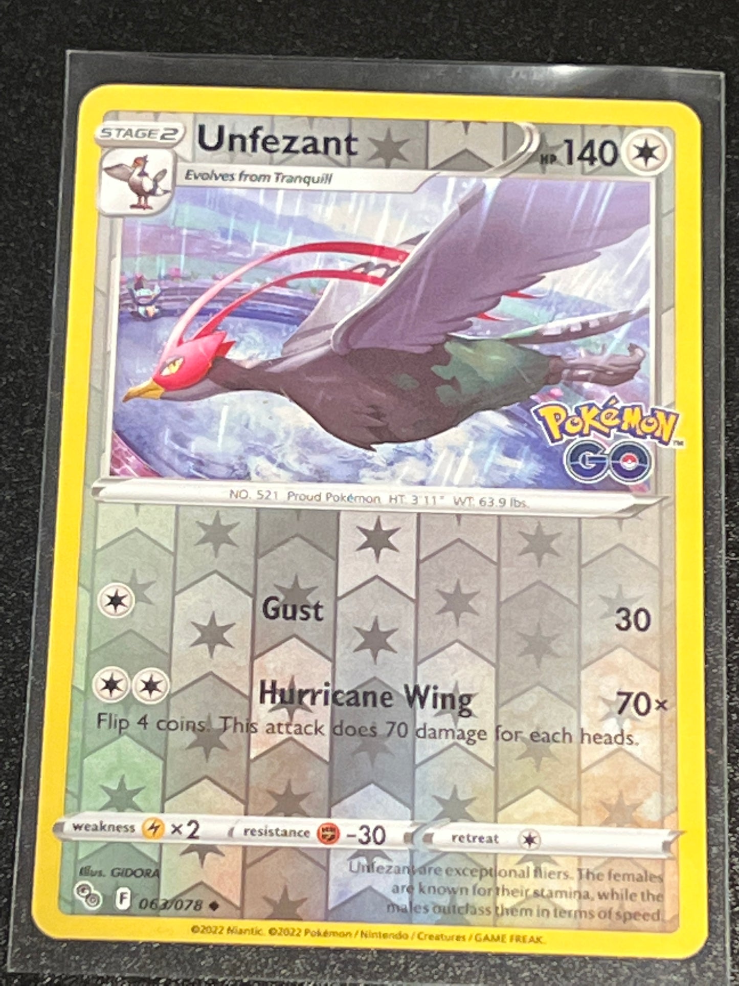 2022 Pokemon UNFEZANT - Reverse Holo - #063