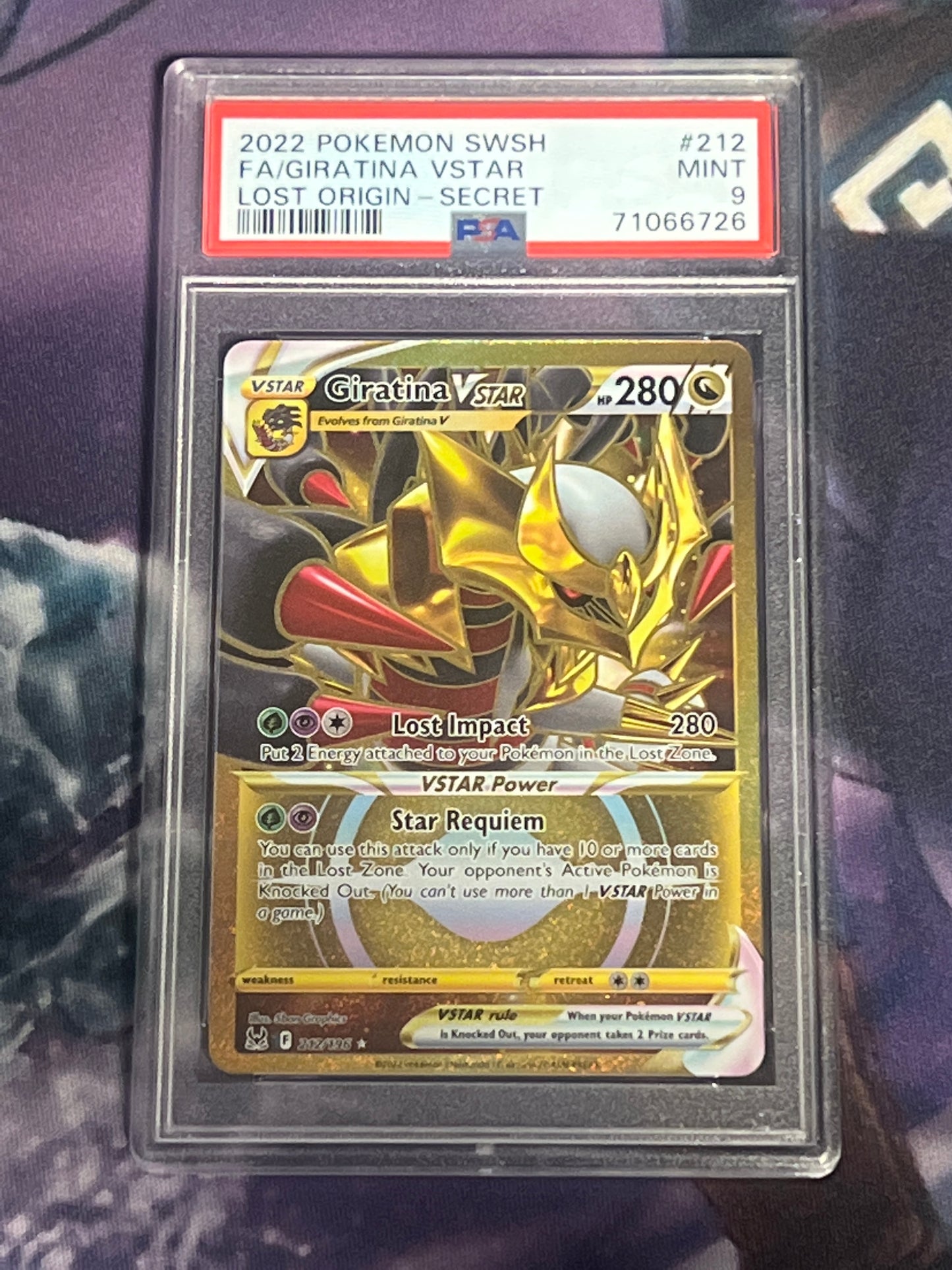 2022 Pokemon - Giratina Vstar - Secret Rare - Graded PSA 9 - #212