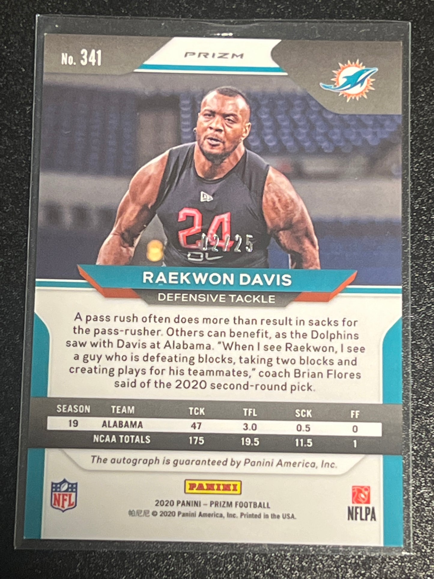 2020 Panini Prizm RAEKWON DAVIS - Auto  - 02/25 - #341