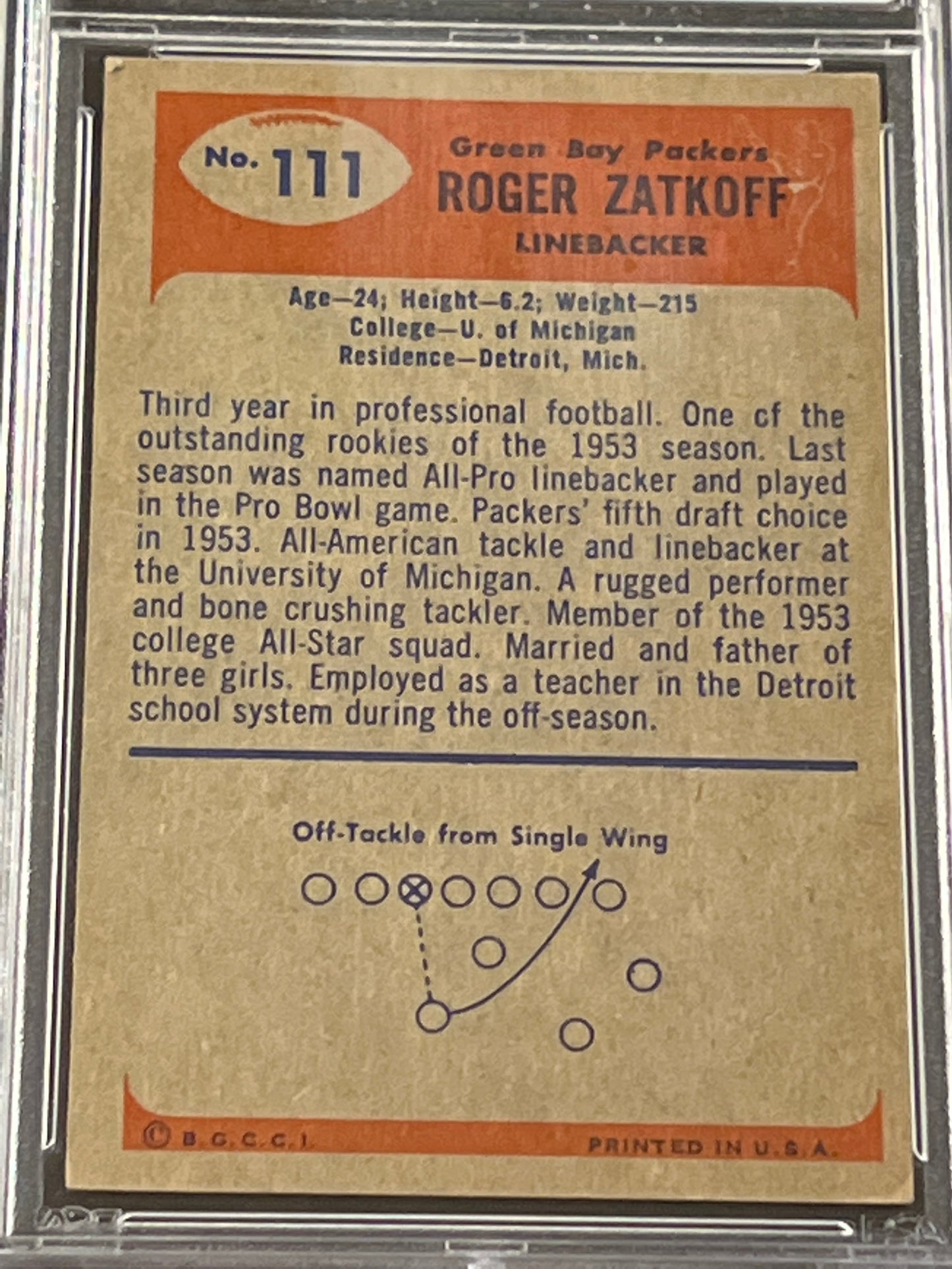 1955 Bowman ROGER ZATKOFF - PSA 2