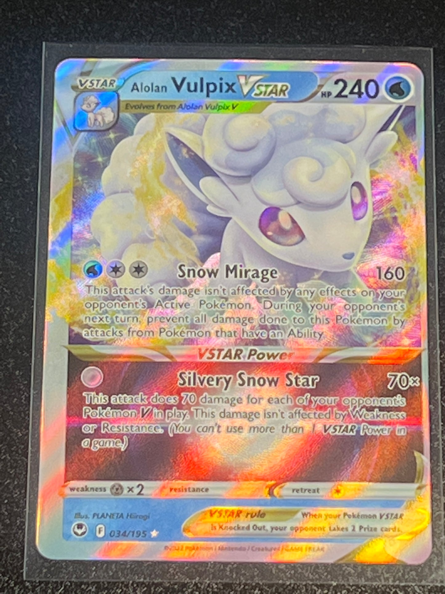 2022 Pokemon Alolan Vulpix Vstar - Ultra Rare - #034