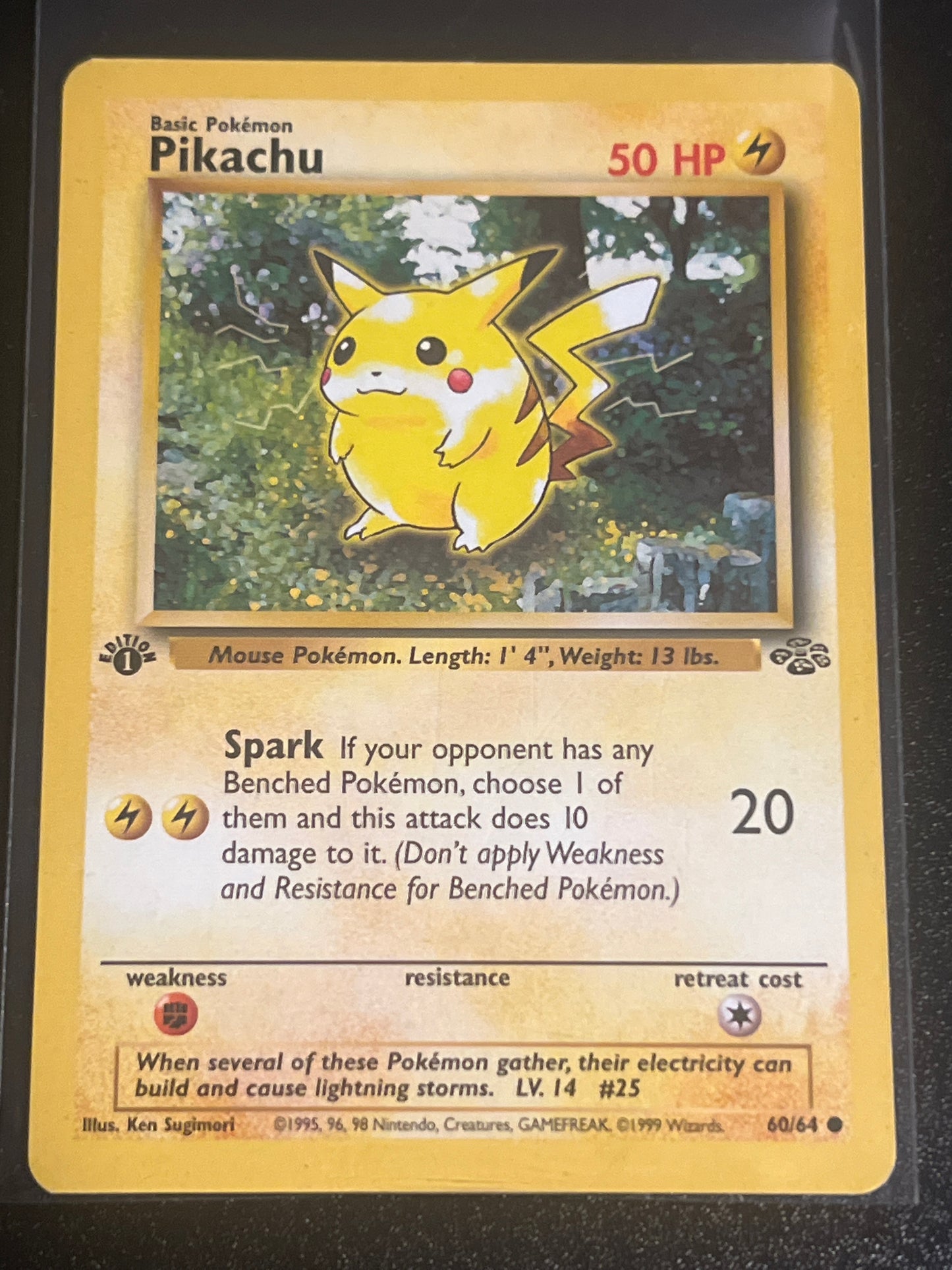 1999 Pokemon PIKACHU - FIRST EDITION - Jungle - #60