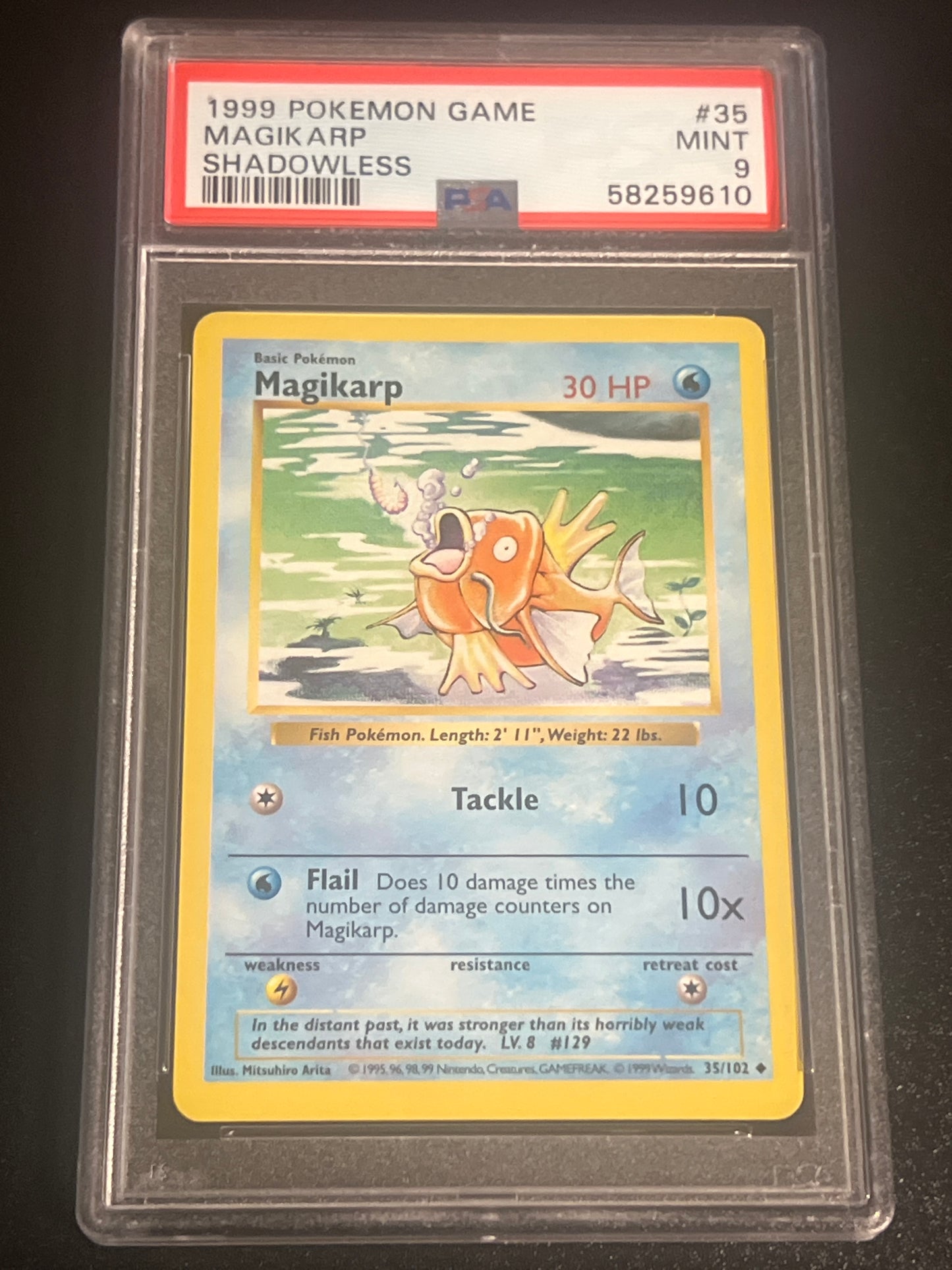 1999 Pokemon Game MAGIKARP - Shadowless - PSA 9