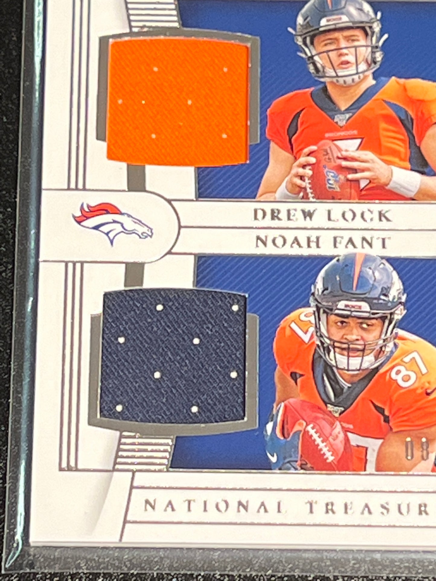 2019 Panini Nat. Treas. DREW LOCK / NOAH FANT - Patch Card - RC - 08/99- #GCM-20