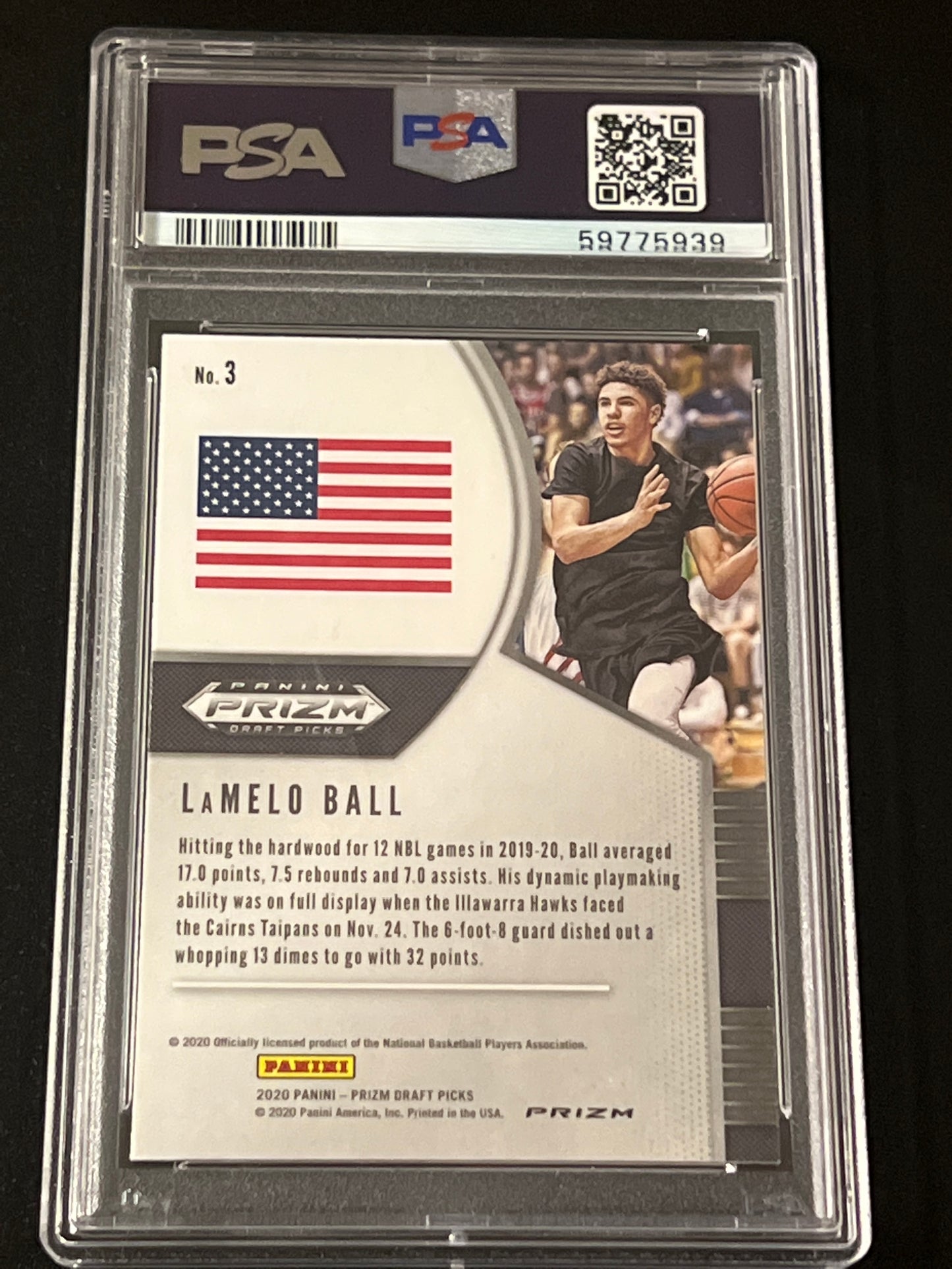 2020 Panini Prizm - LAMELO BALL - RC- #3 - Green - PSA 10