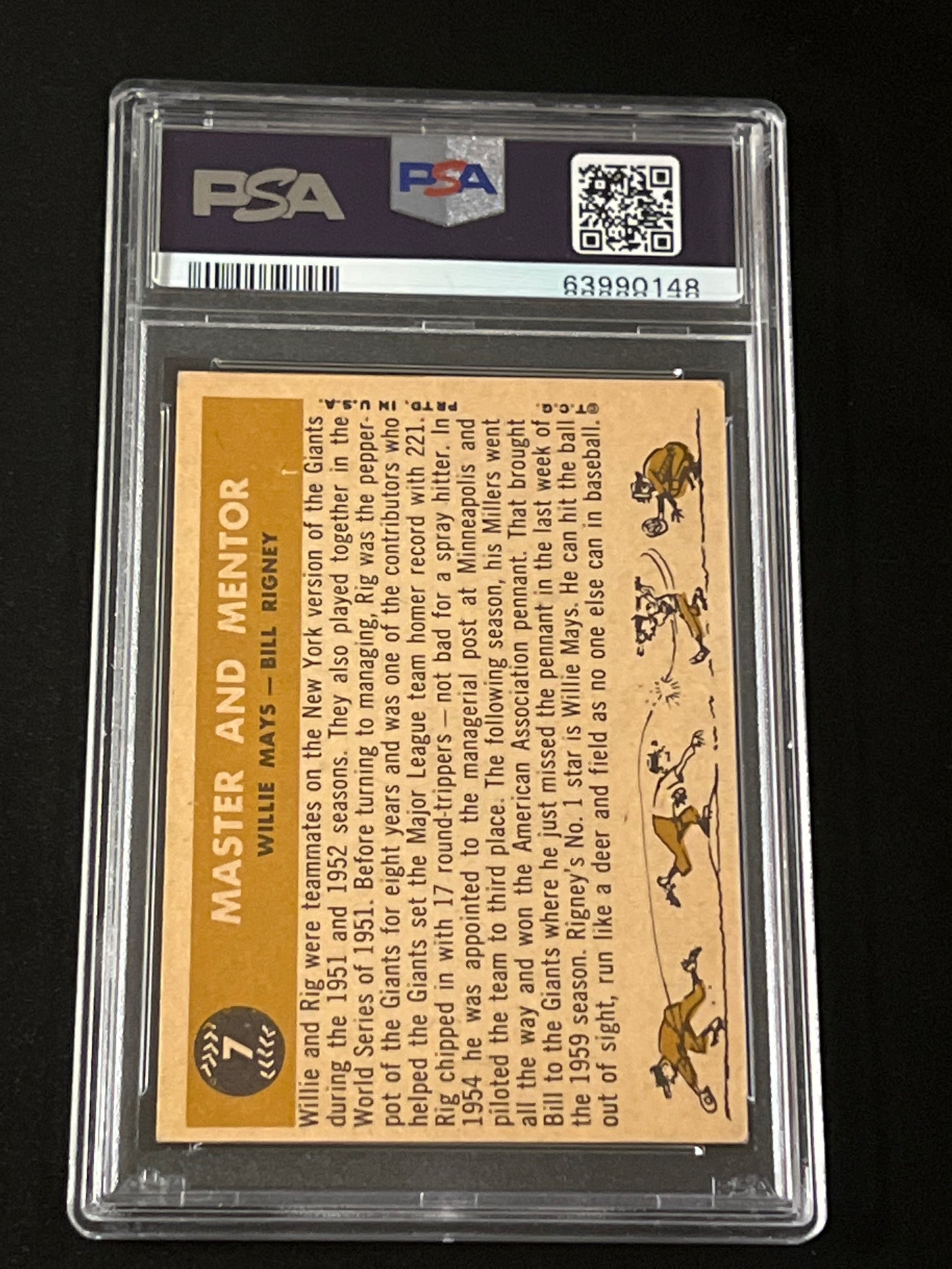 1960 Topps MASTER & MENTOR W.MAYS/G.Rigney - PSA 4