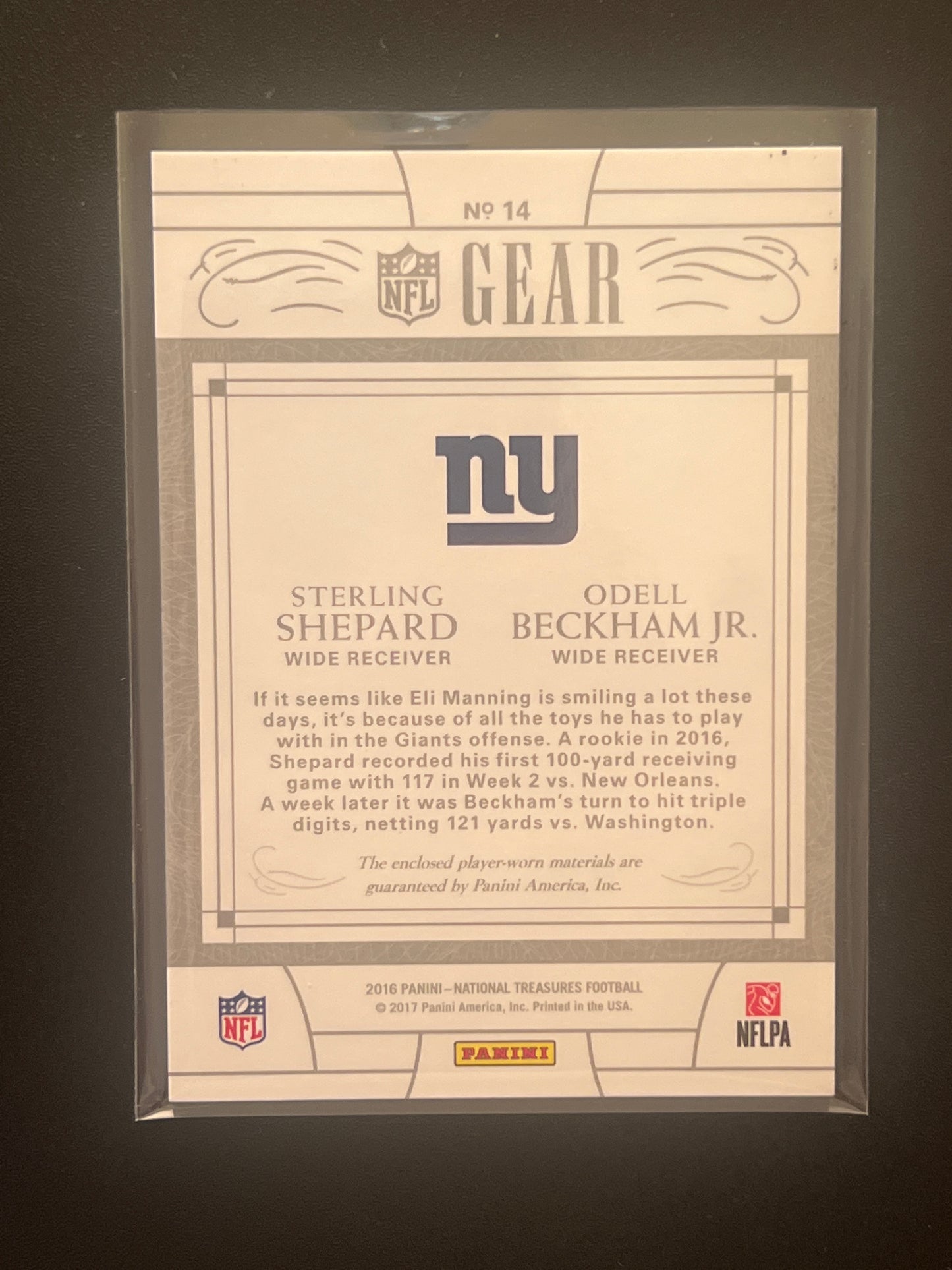 2016 Panini Nat. Treas. ODELL BECKHAM JR. / STERLING SHEPARD 33/99 #14