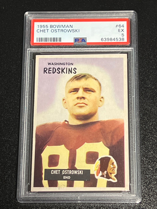 1955 Bowman CHET OSTROWSKI  - #64 - PSA 5