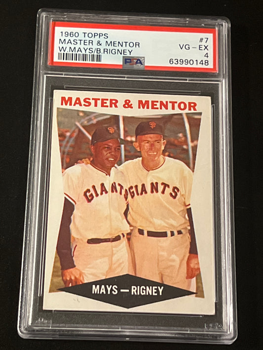 1960 Topps MASTER & MENTOR W.MAYS/G.Rigney - PSA 4