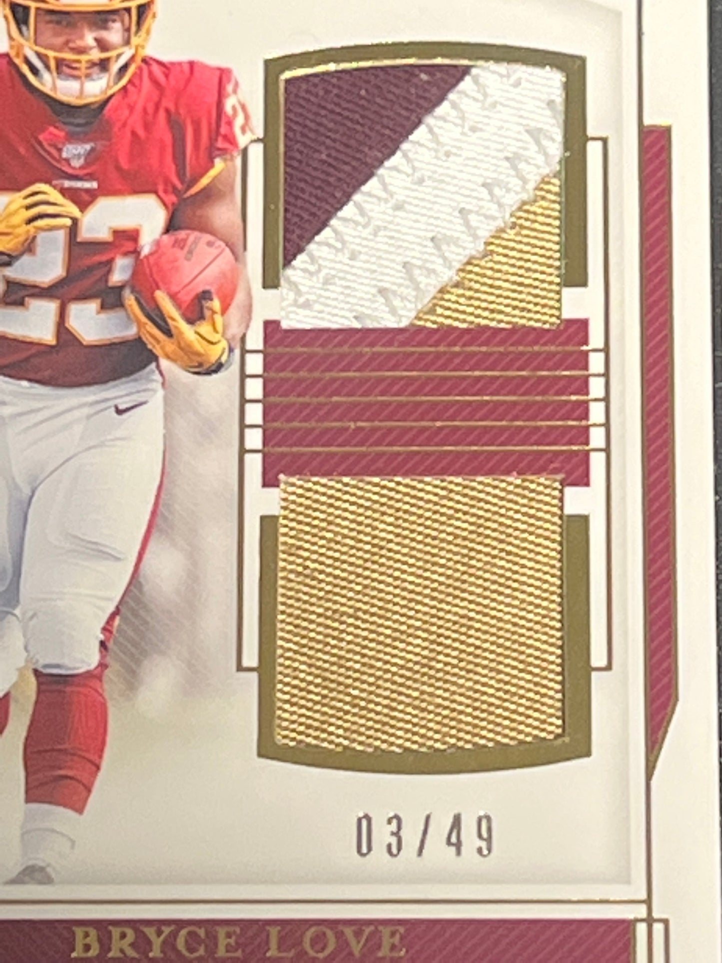 2019 Panini Nat. Treas. BRYCE LOVE - Patch - 03/49 - #RDM-33