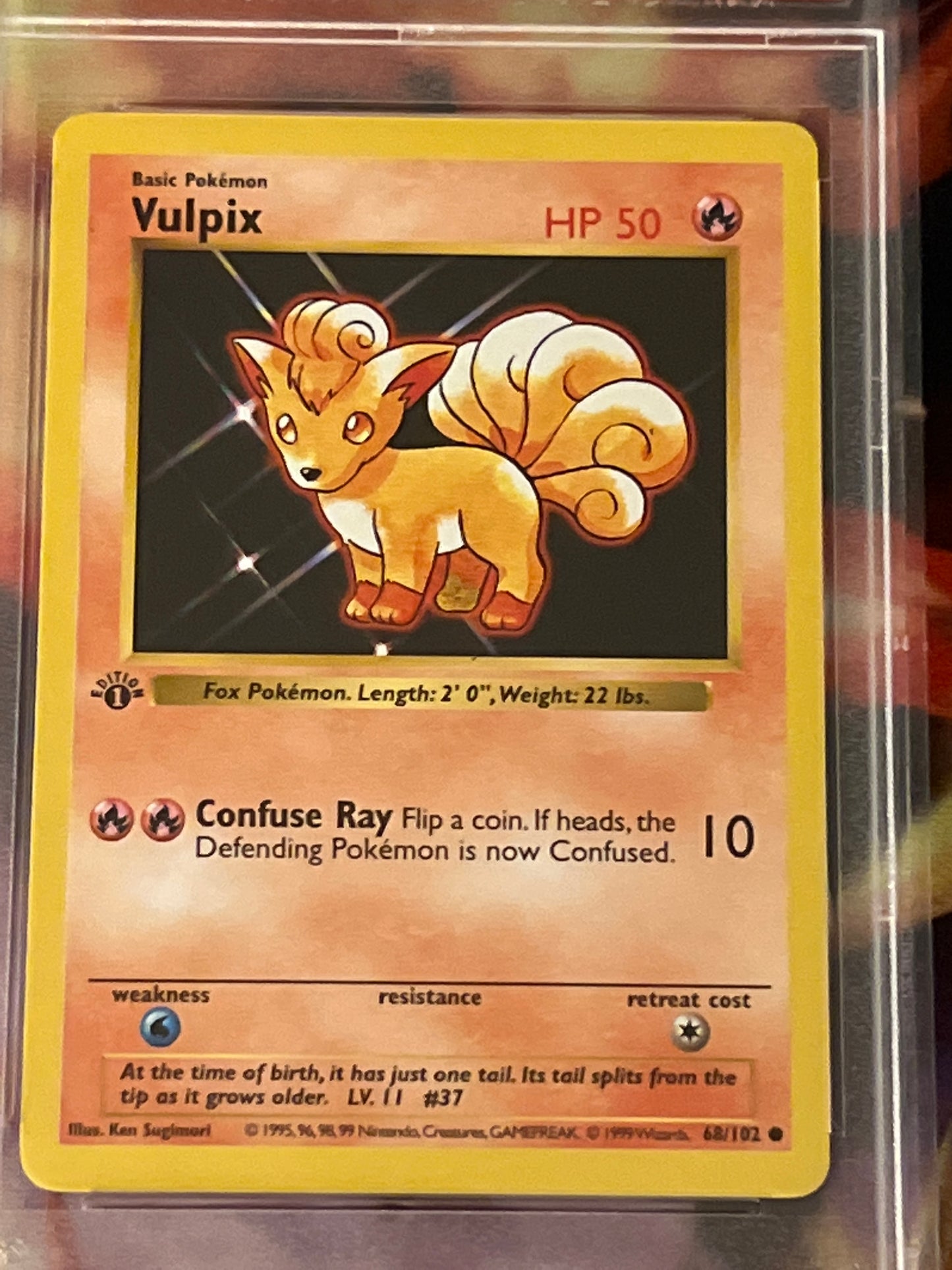 1999 Pokemon Vulpix - First Edition - Shadowless - Graded PSA 9 - #68