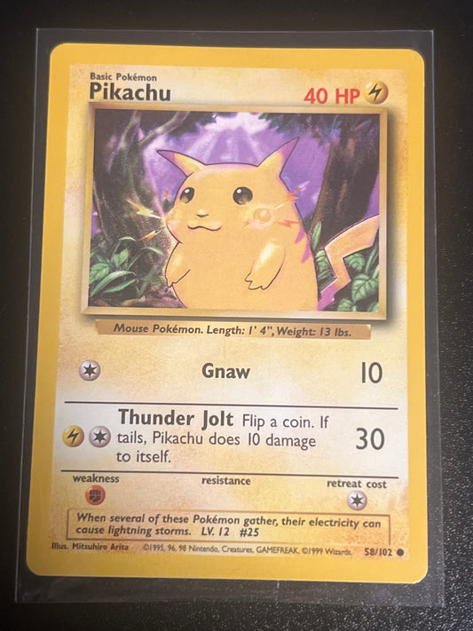 1999 Pokemon PIKACHU Yellow Cheeks - Base Set - #58