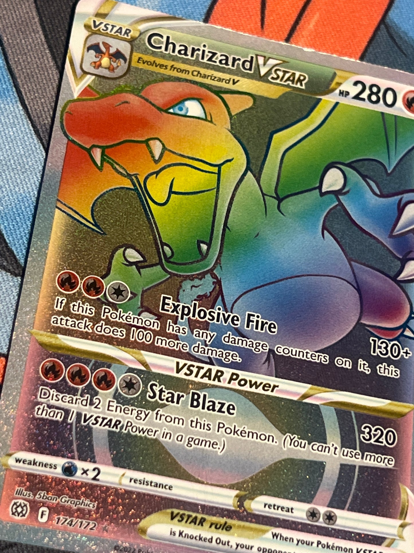 2022 Pokemon Charizard Vstar - Rainbow Rare - #174