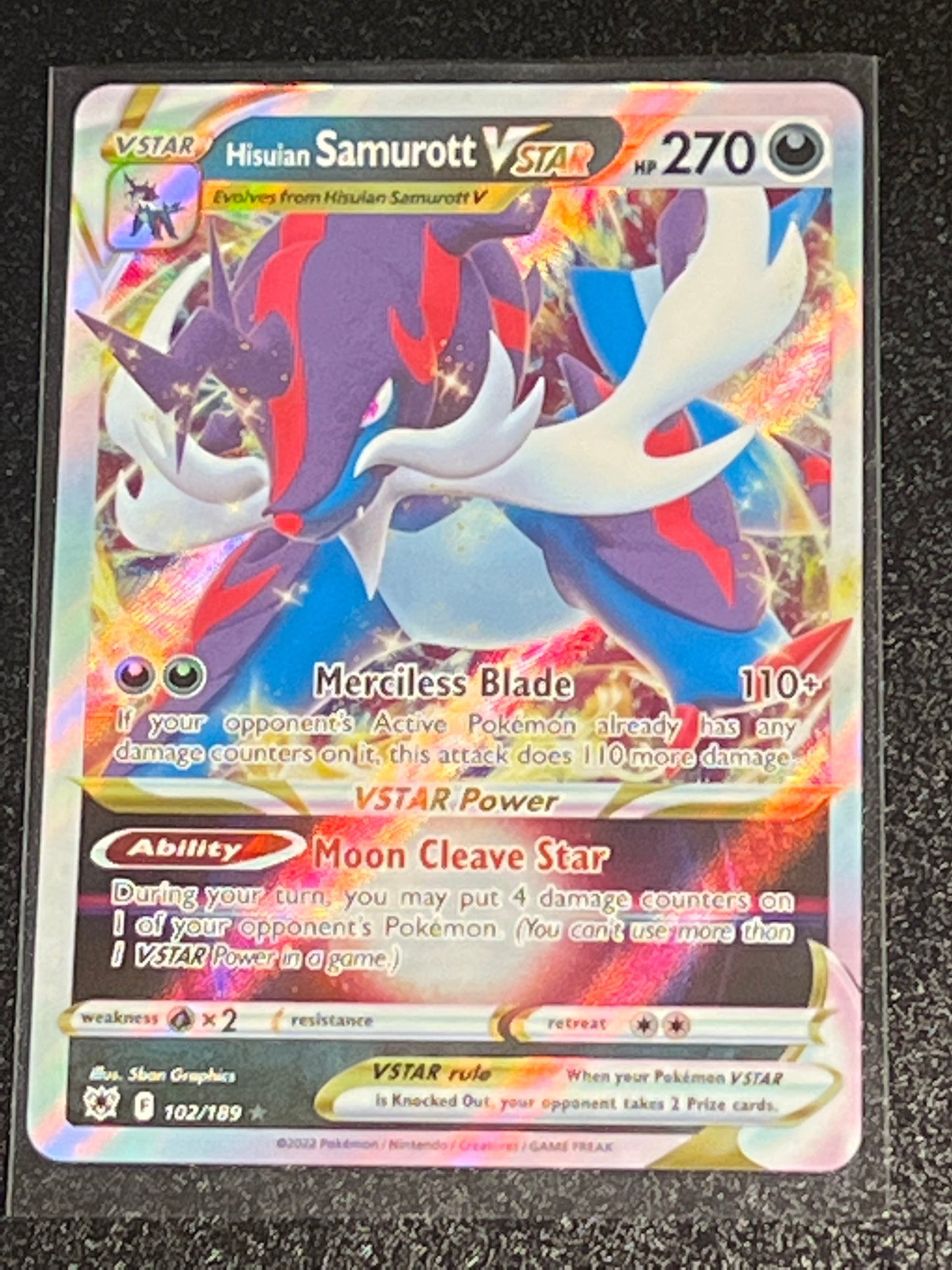 2022 Pokemon HISUIAN SAMUROTT V STAR - Holo - #102