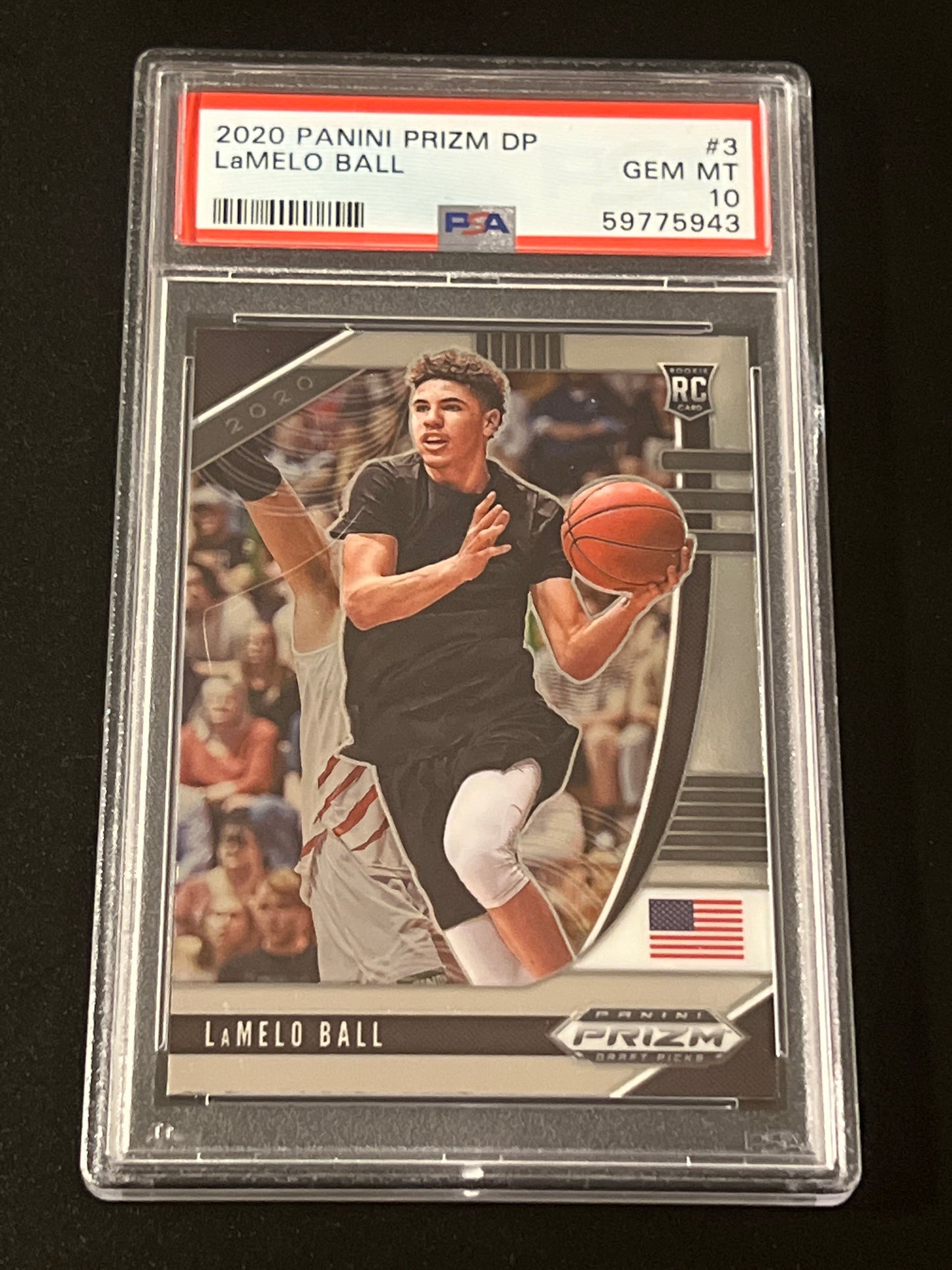 2020 Panini Prizm - LAMELO BALL - RC- #3 - PSA 10