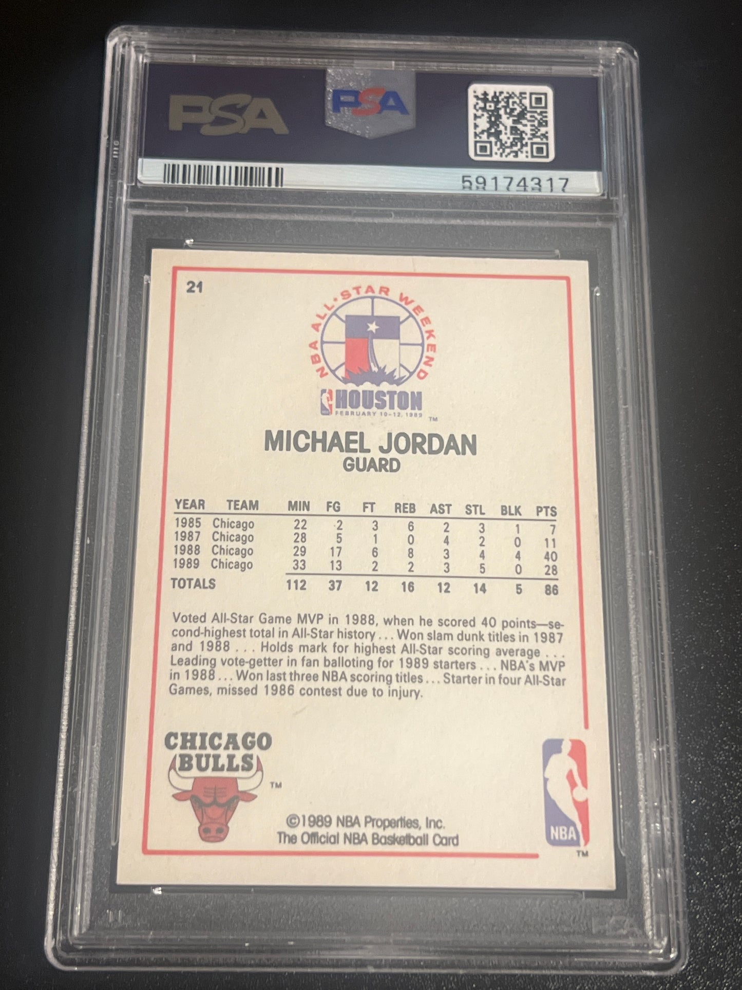 1989 Hoops MICHAEL JORDAN - PSA 6