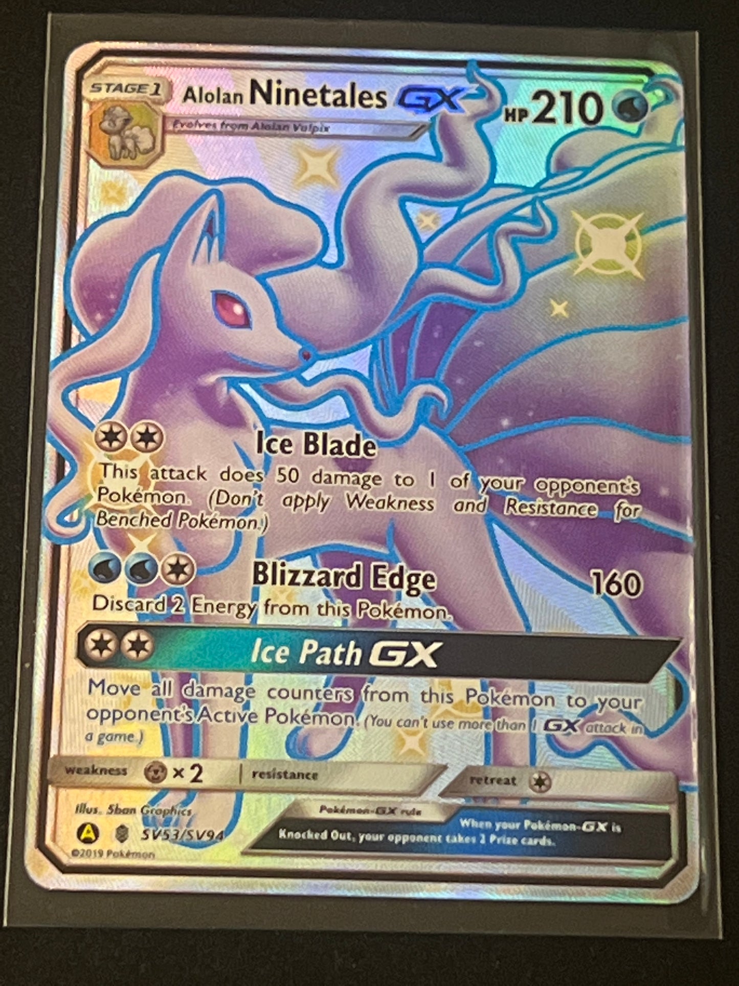 2019 Pokemon NINETALES GX - Holo - #SV53