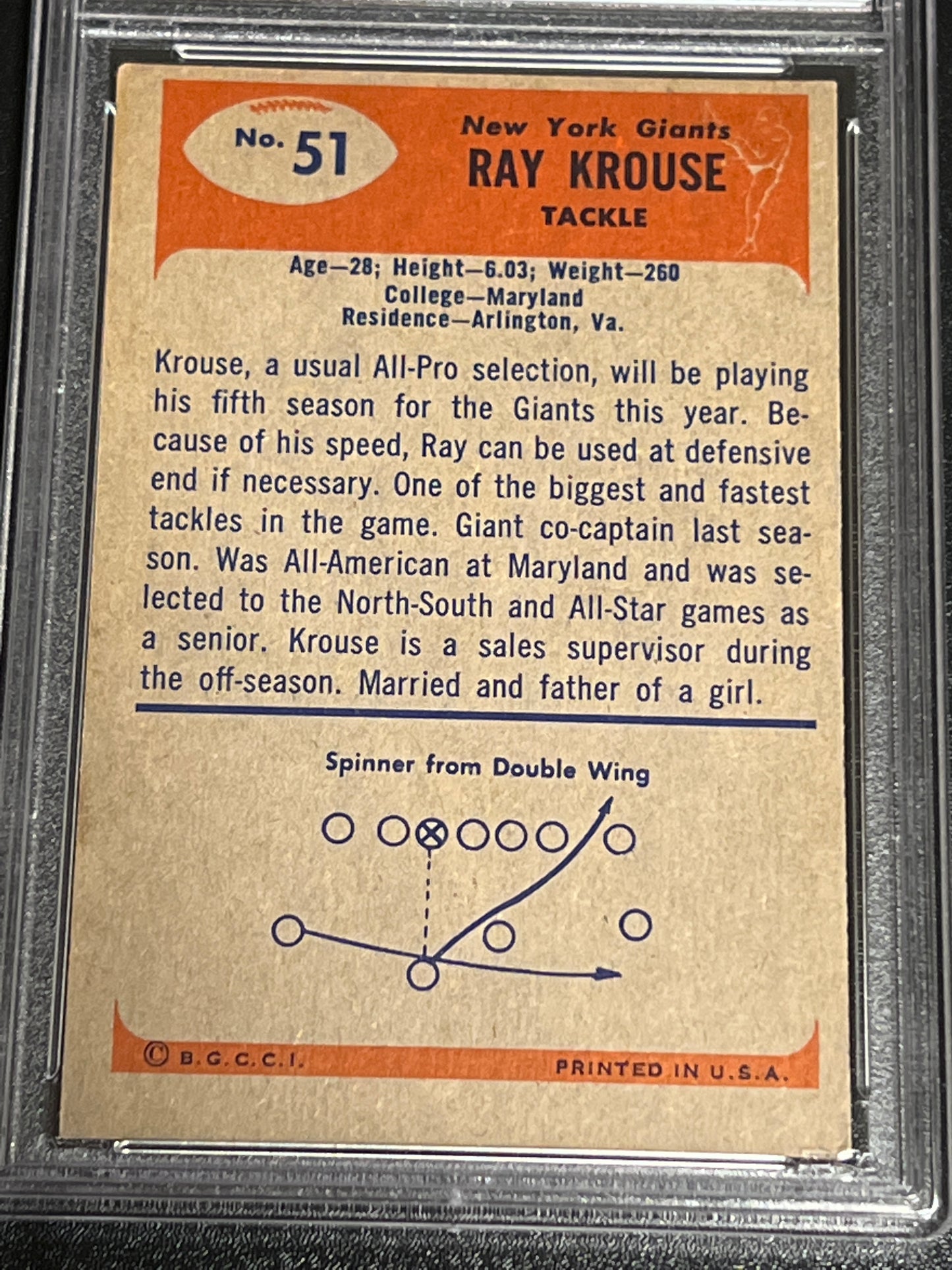 1955 Bowman RAY KROUSE - RC - #51 - PSA 5 (MC)