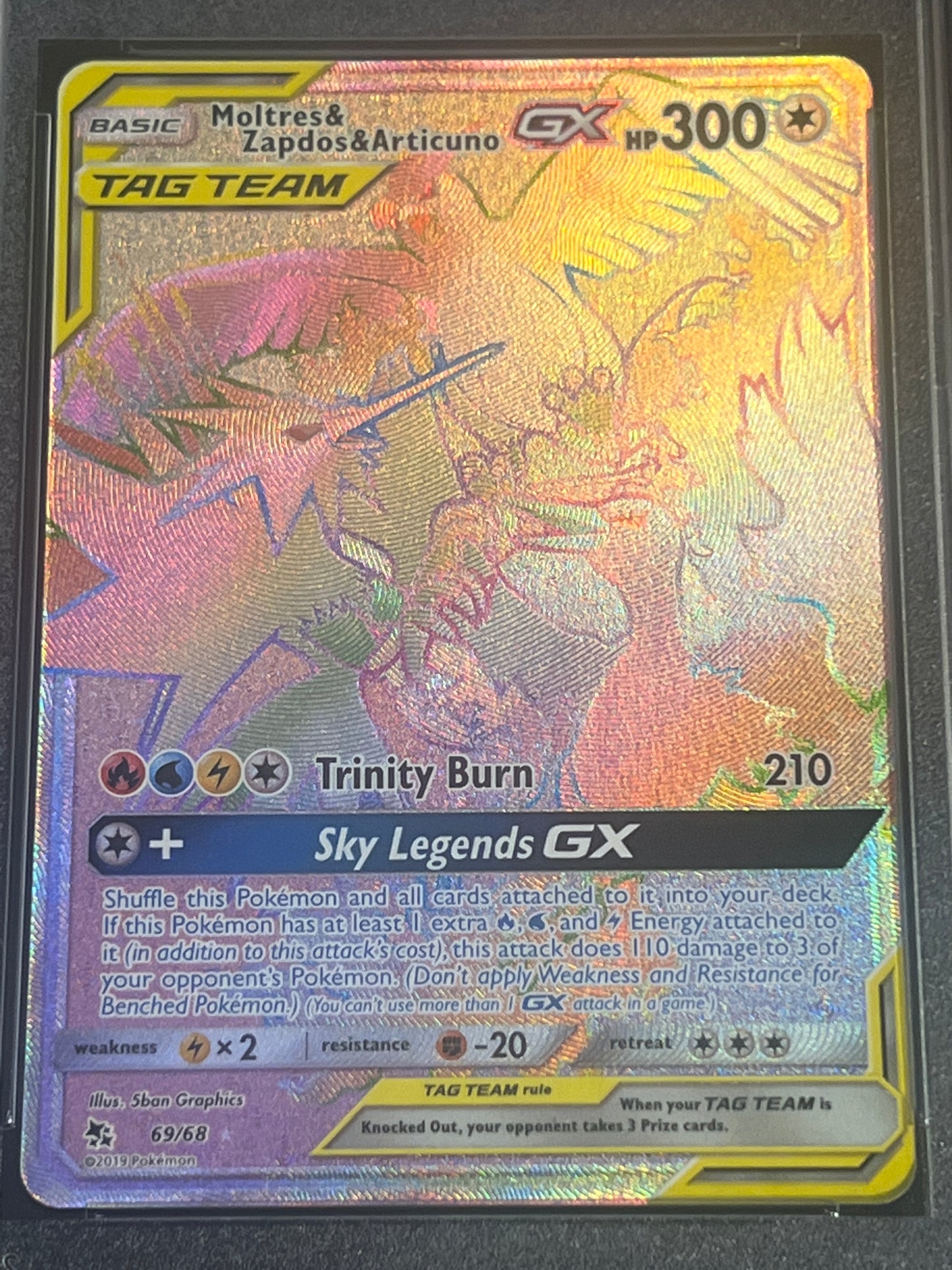 2019 Pokemon Sun & Moon - Moltres / Zapdos /Articuno GX - PSA 10