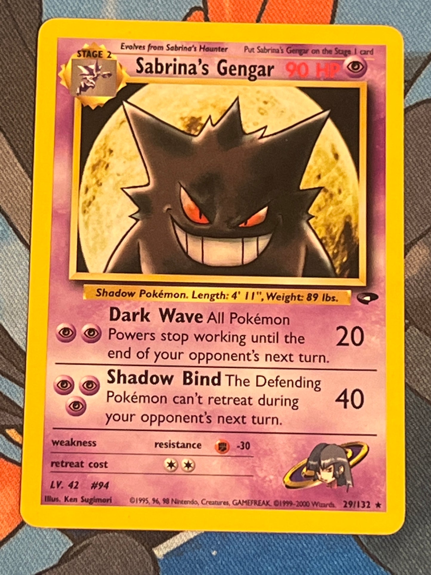 1999-2000 Pokemon Sabrina's Gengar - Rare - #29