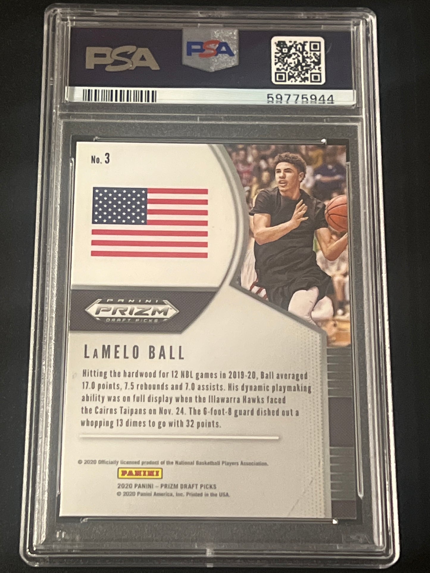 2020 Panini Prizm - LAMELO BALL - RC- #3 - PSA 10