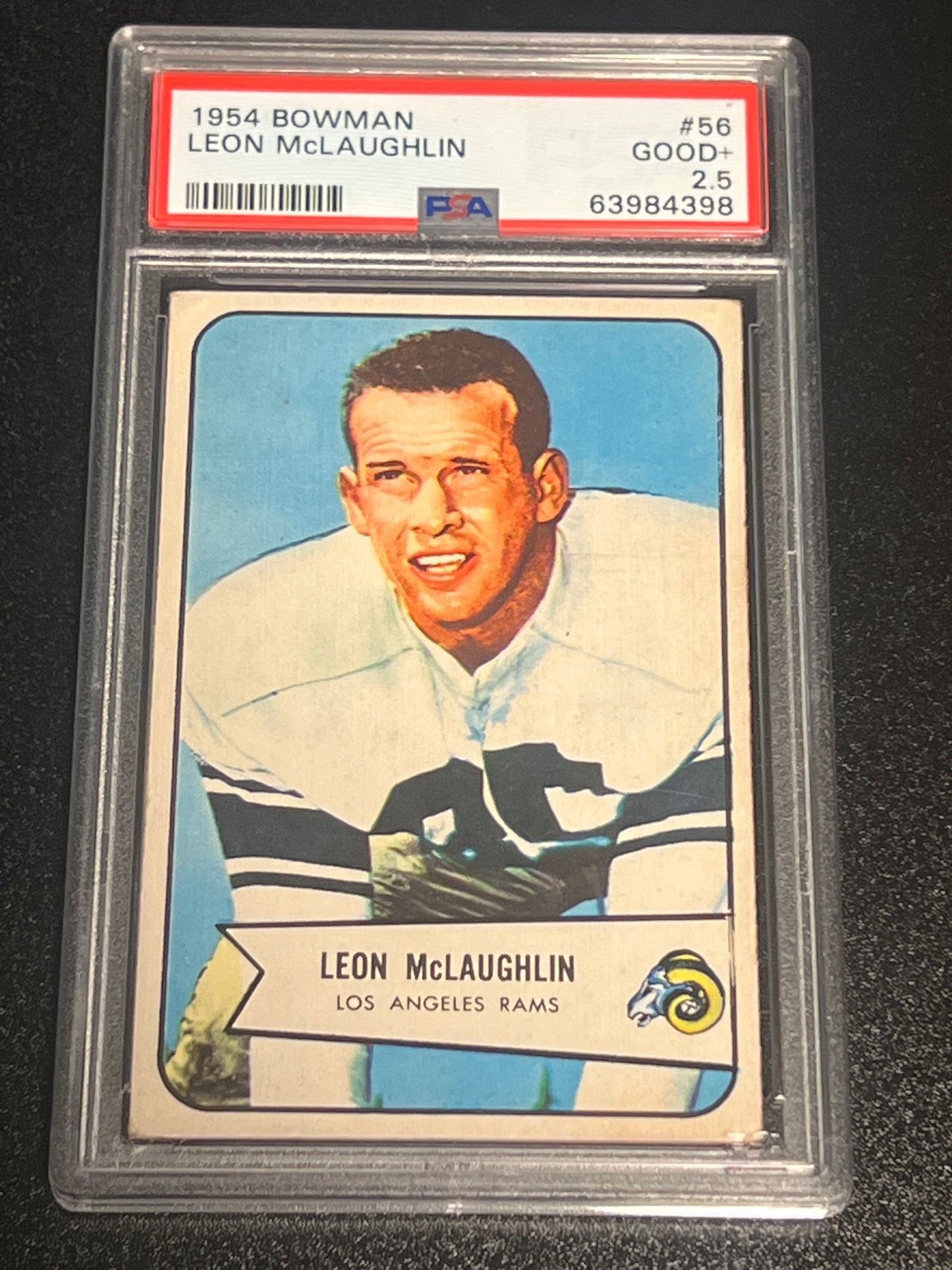 1954 Bowman LEON MCLAUGHLIN - RC -  #56 - PSA 2.5