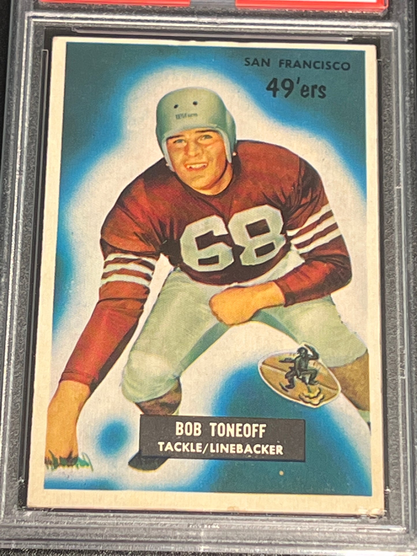 1955 Bowman BOB TONEOFF - PSA 4 (error rookie card)