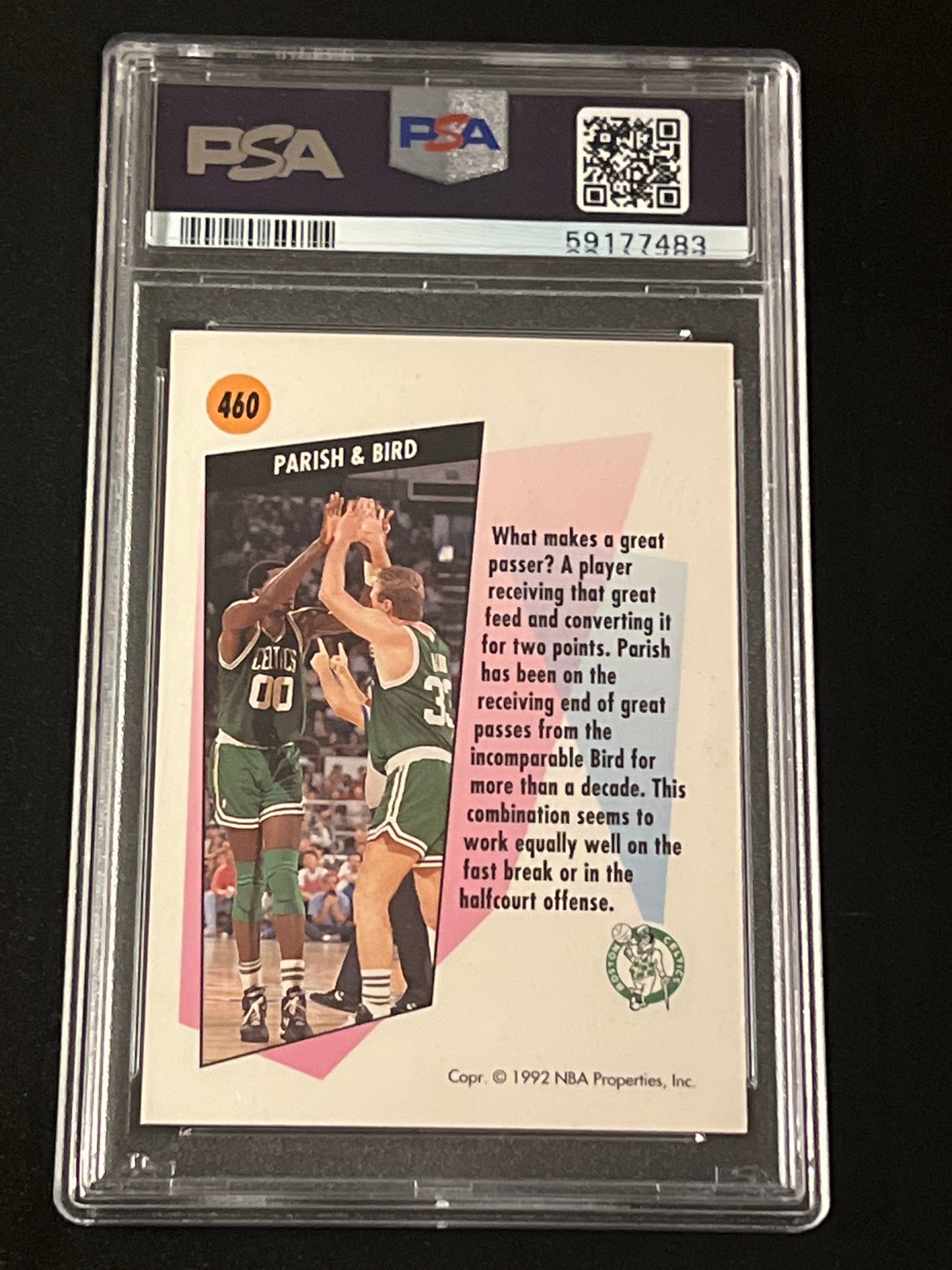 1991 Skybox LARRY BIRD & ROBERT PARISH  - #460 -  PSA 9