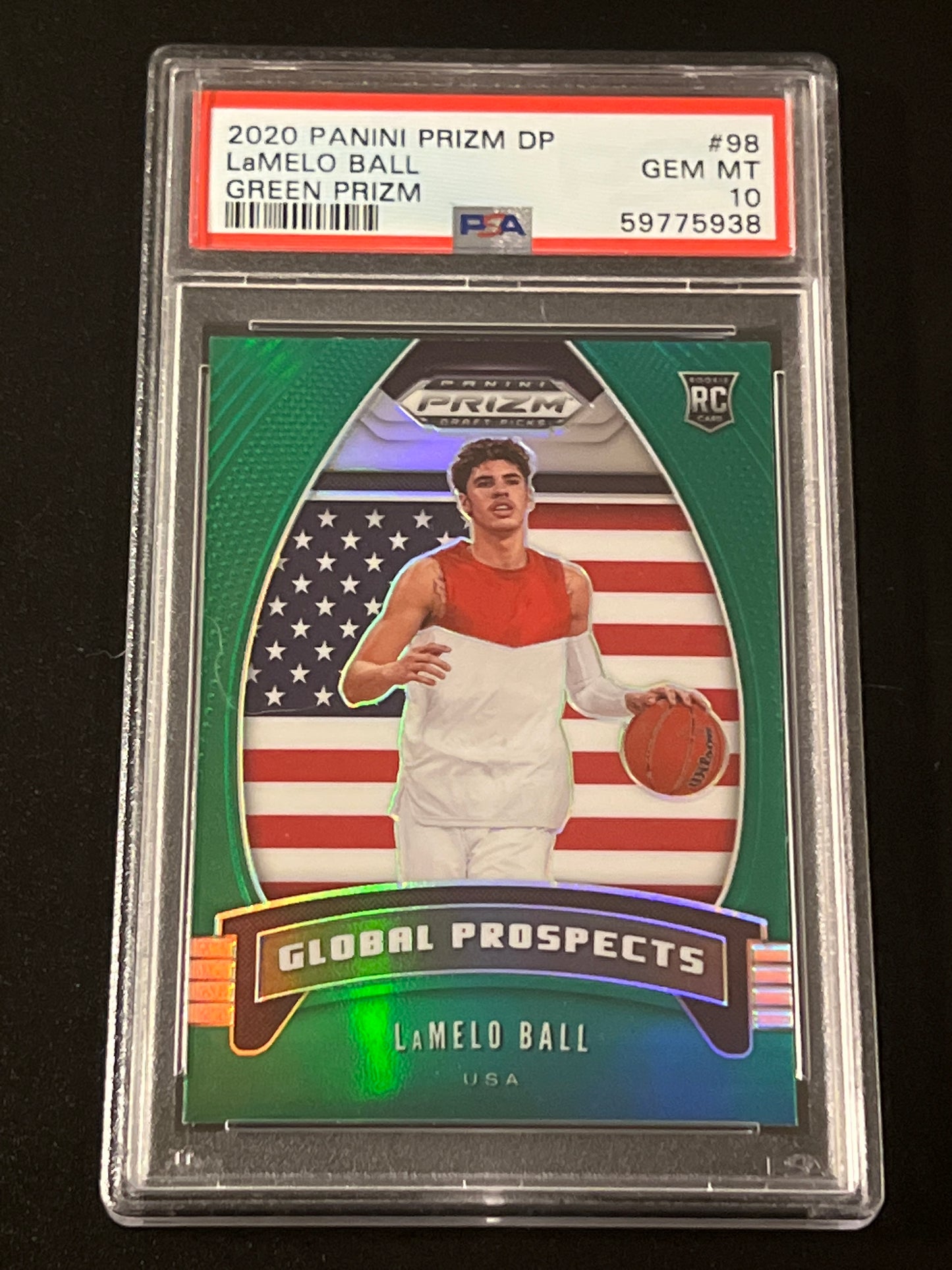 2020 Panini Prizm - LAMELO BALL - RC- #98 - PSA 10