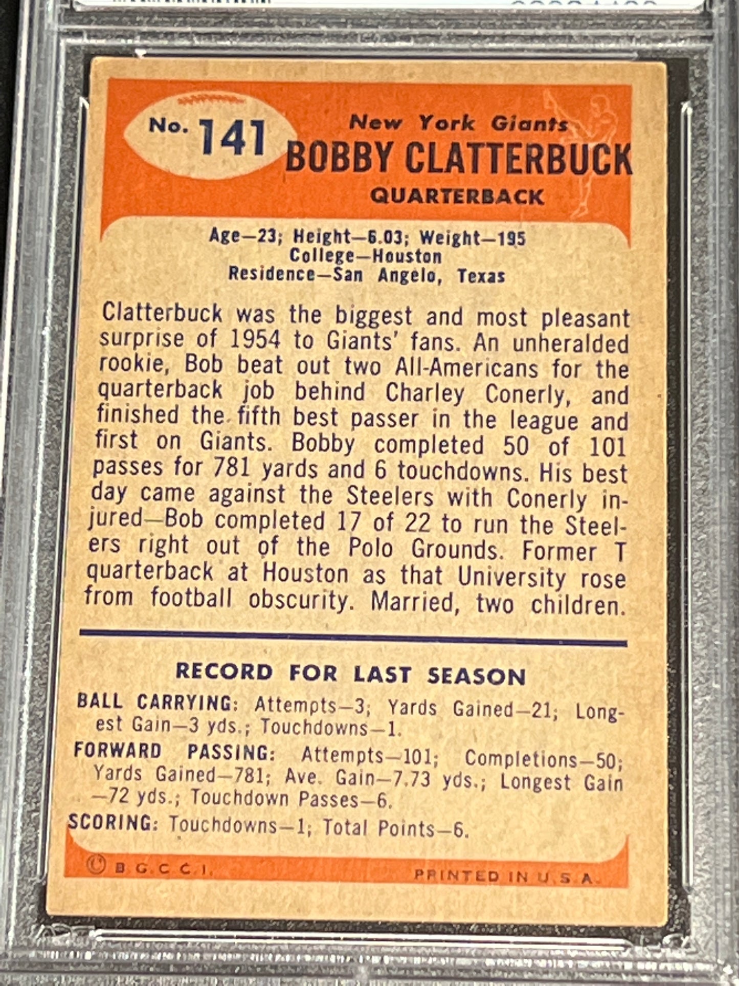 1955 Bowman BOBBY CLATTERBUCK - PSA 5