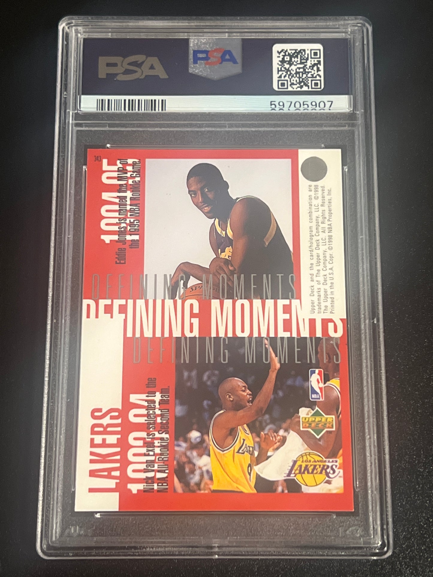 1997 Upper Deck L.A. LAKERS O'NEAL/BRYANT/JONE/EXEL - PSA 9