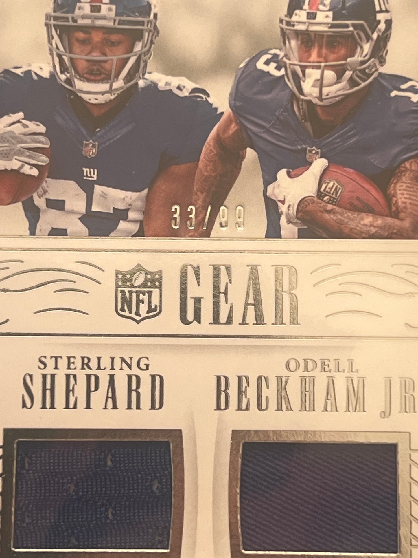 2016 Panini Nat. Treas. ODELL BECKHAM JR. / STERLING SHEPARD 33/99 #14