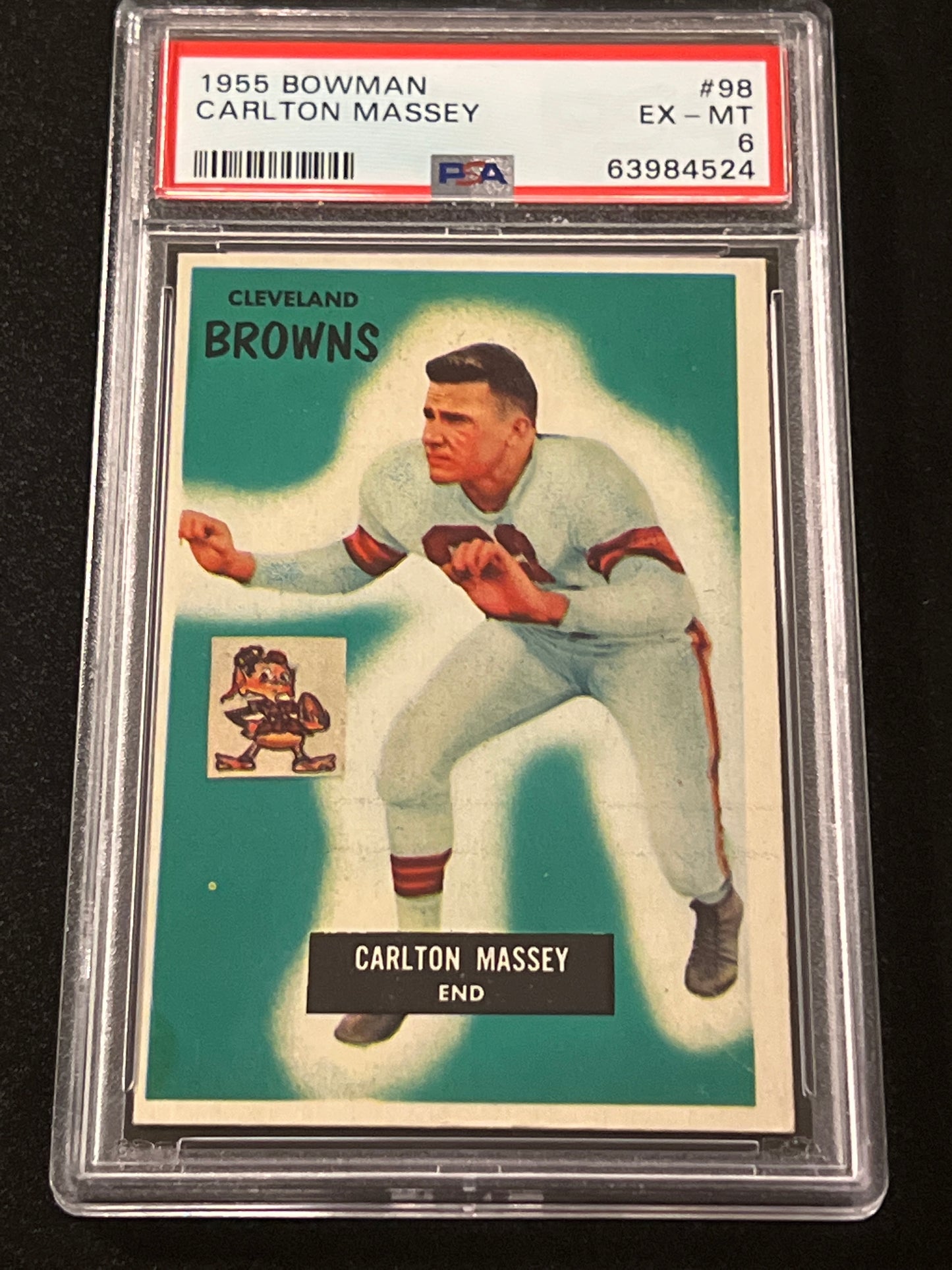 1955 Bowman CARLTON MASSEY - PSA 6