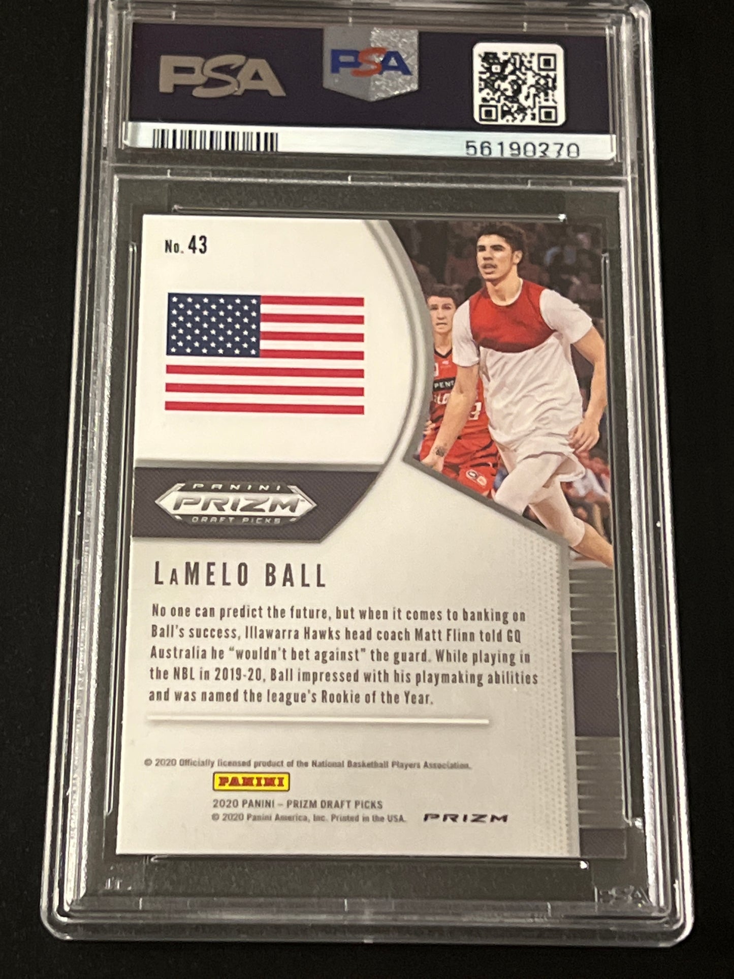 2020 Panini Prizm - LAMELO BALL - RC- #43 - Silver - PSA 10