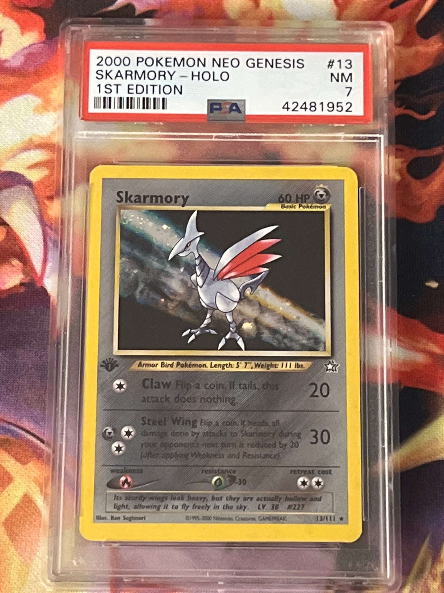 2000 Pokemon Skarmory - First Edition - Holo - Graded PSA 7 - #13