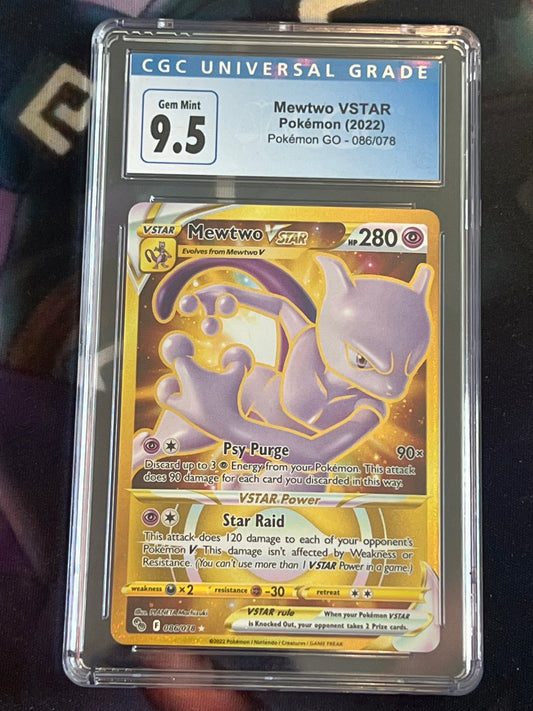 2022 Pokemon MewTwo Vstar - Secret Rare - Graded CGC 9.5 - #86