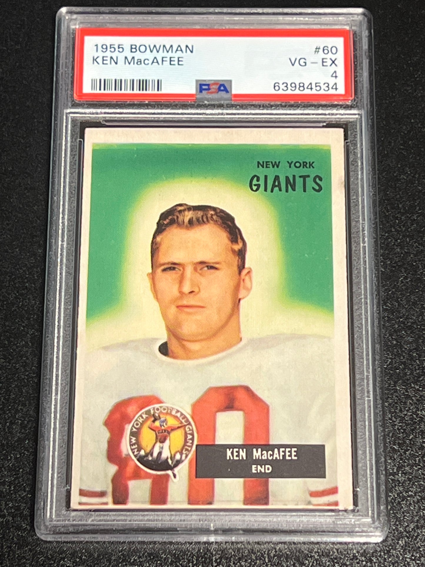 1955 Bowman KEN MACAFEE - RC - #60 - PSA 4