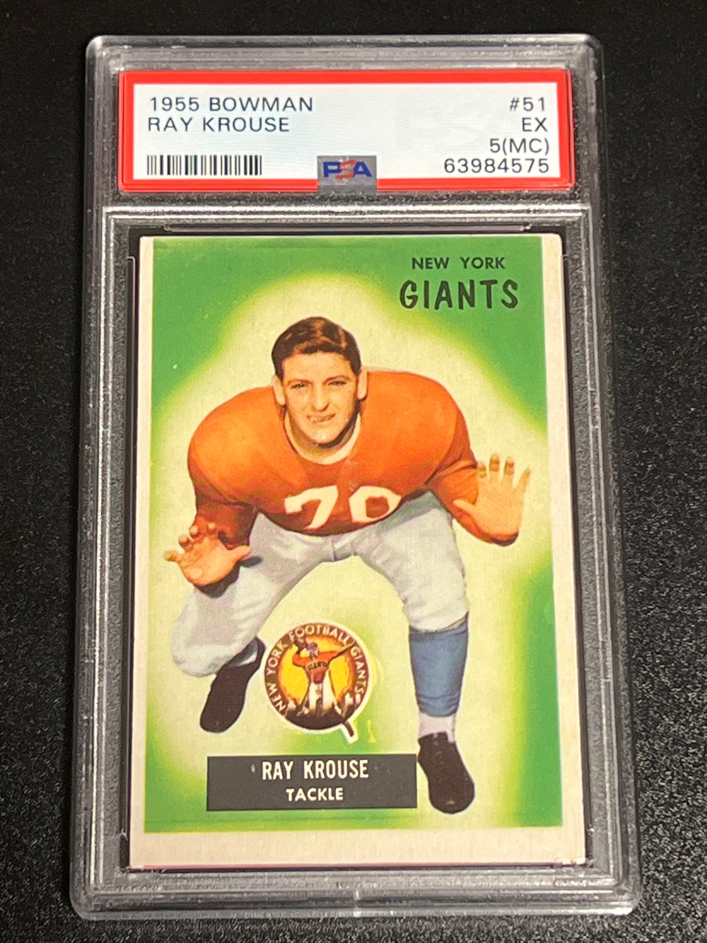 1955 Bowman RAY KROUSE - RC - #51 - PSA 5 (MC)