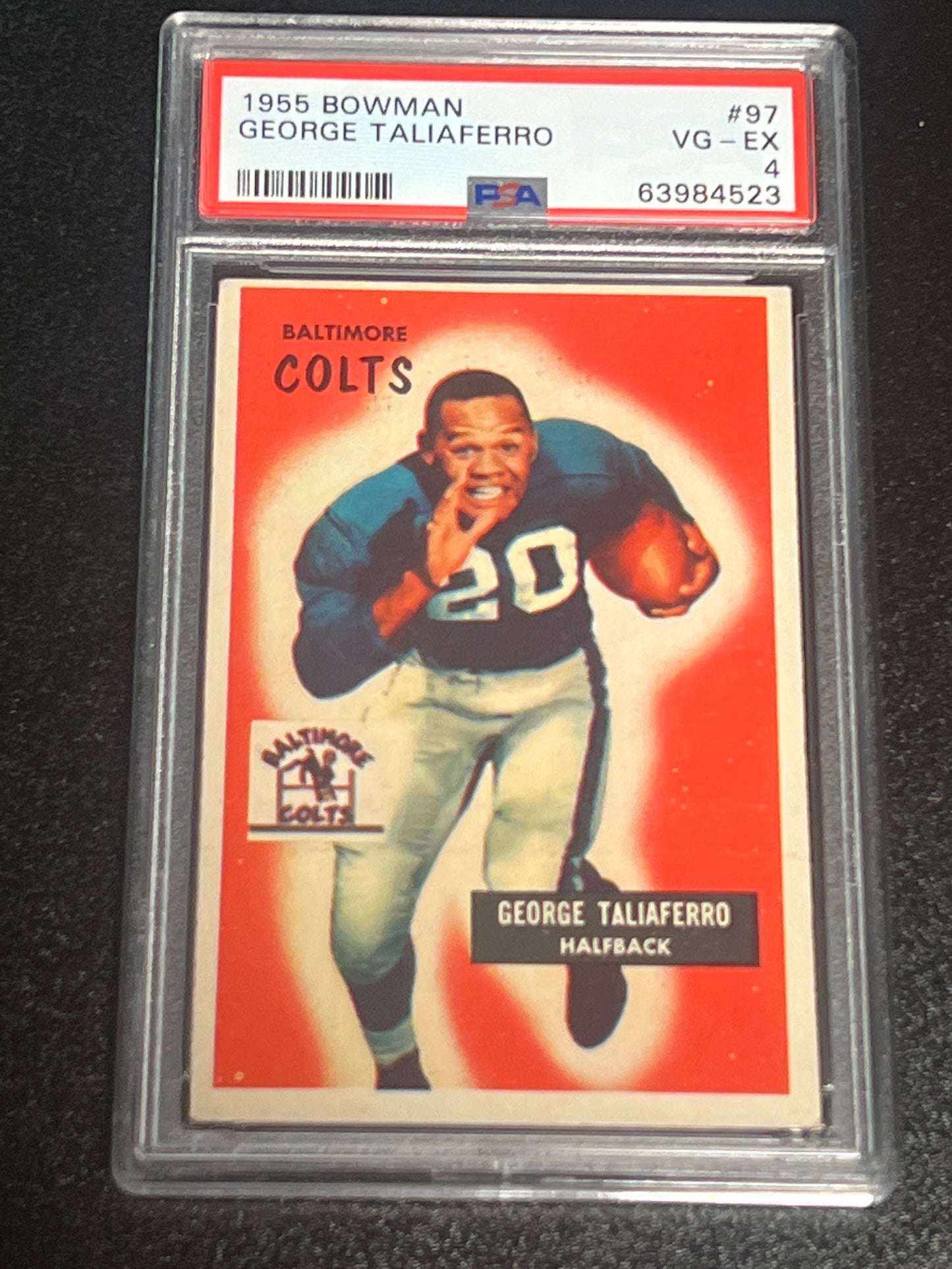 1955 Bowman GEORGE TALIAFERRO - #97 - PSA 4